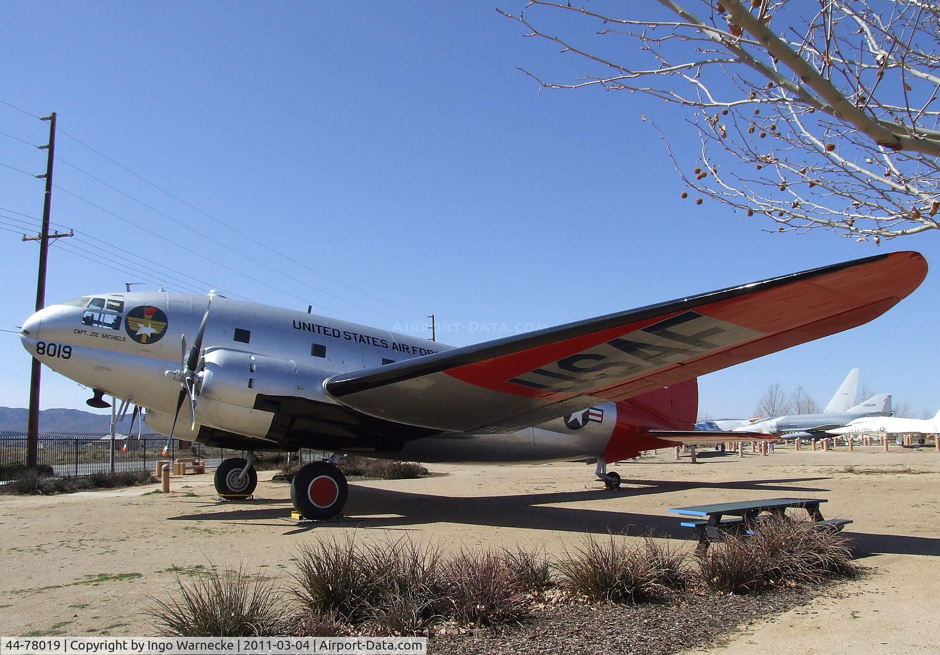 44-78019, 1945 Curtiss C-46D-15-CU Commando C/N 33415, Curtiss C-46D Commando at the Joe Davies Heritage Airpark, Palmdale CA