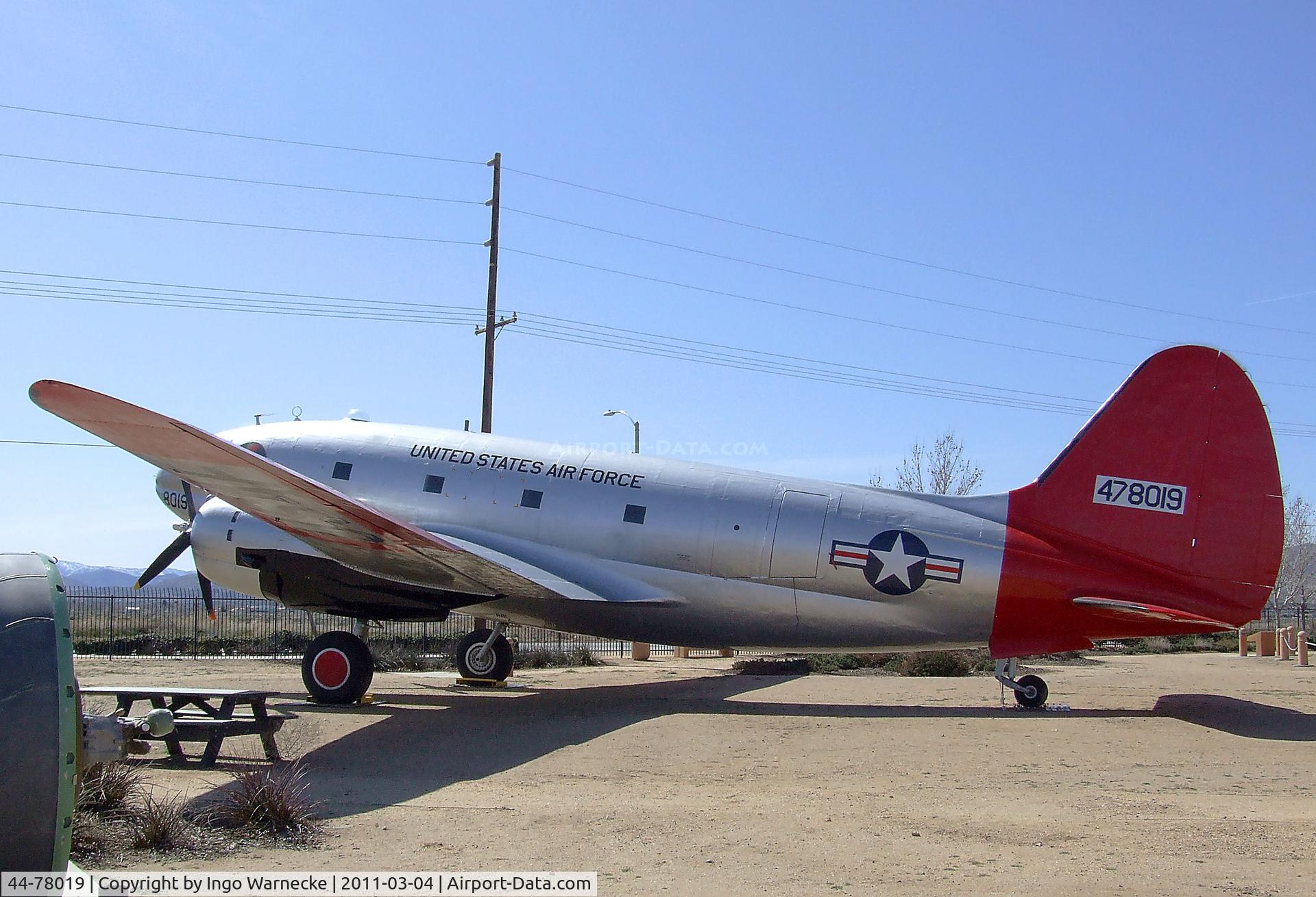 44-78019, 1945 Curtiss C-46D-15-CU Commando C/N 33415, Curtiss C-46D Commando at the Joe Davies Heritage Airpark, Palmdale CA