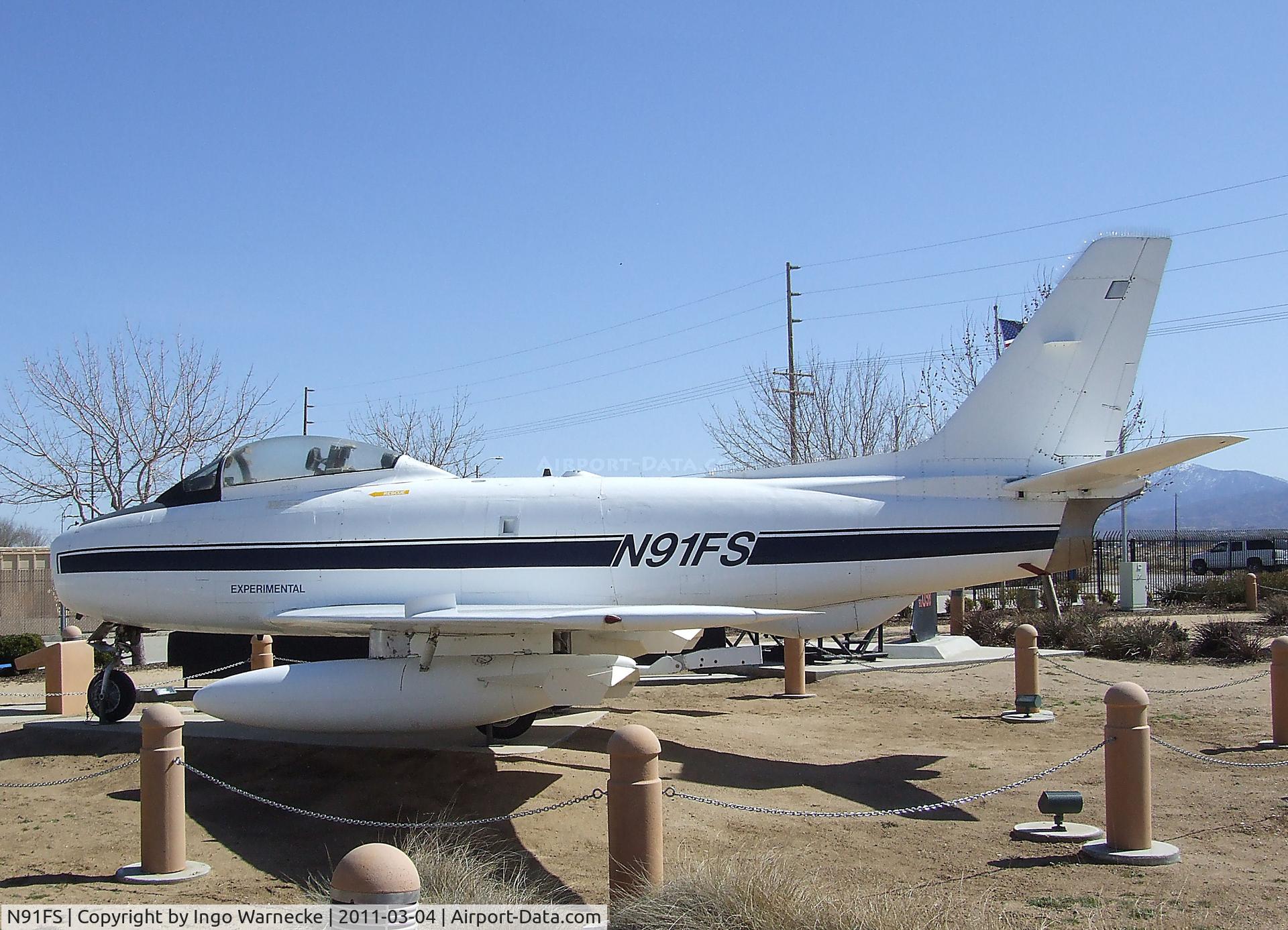 N91FS, 1954 Canadair F-86 MK.5 Sabre C/N 1021, Canadair F-86 Sabre Mk5 at the Joe Davies Heritage Airpark, Palmdale CA