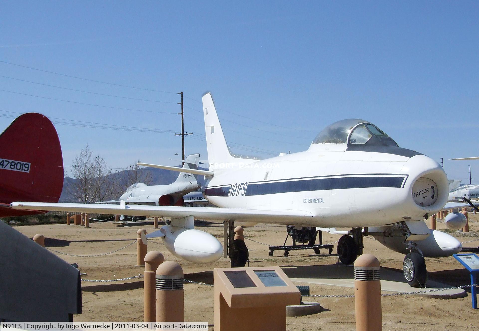 N91FS, 1954 Canadair F-86 MK.5 Sabre C/N 1021, Canadair CL-13A Sabre 5 (North American F-86) at the Joe Davies Heritage Airpark, Palmdale CA