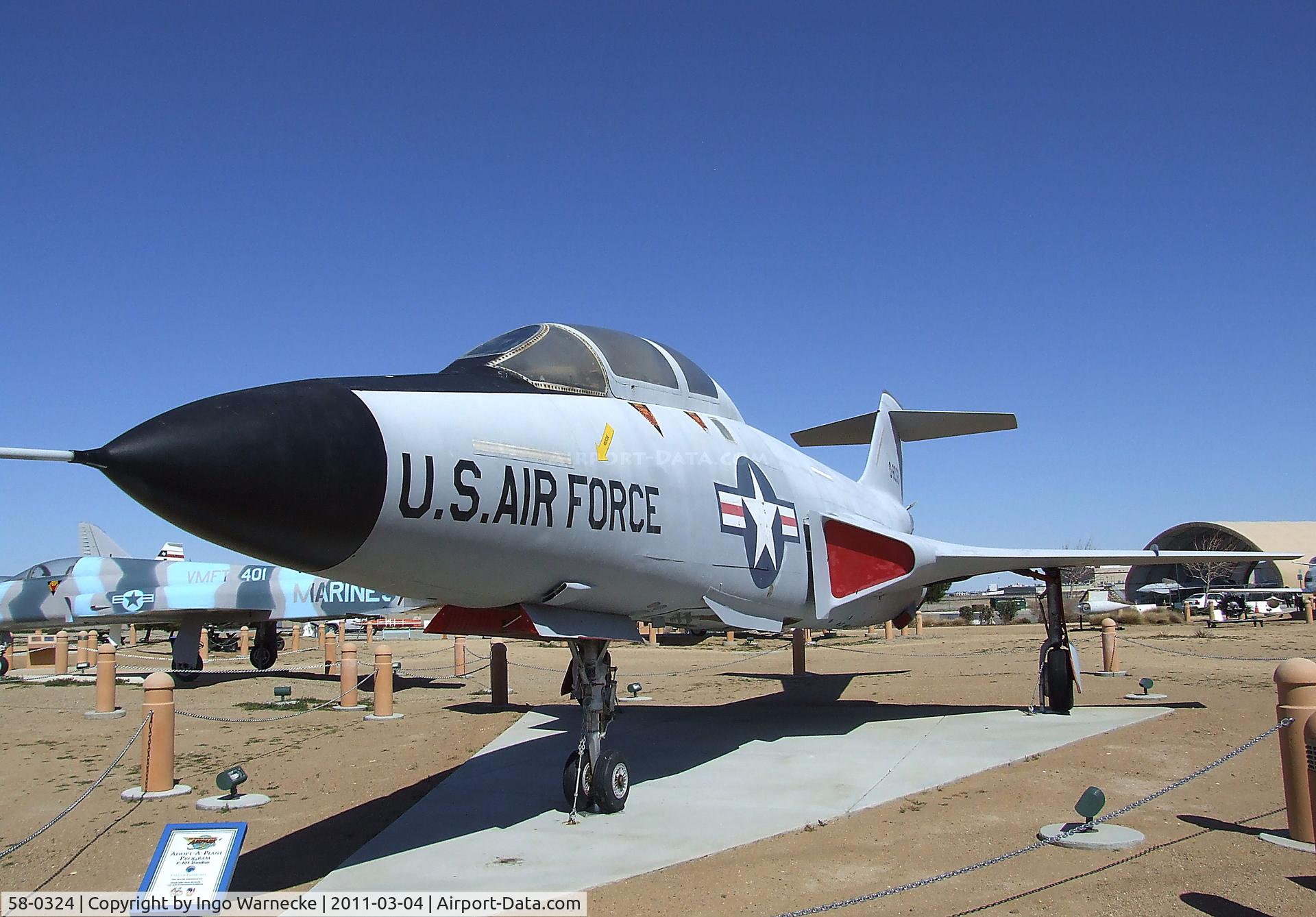 58-0324, 1958 McDonnell F-101F-111-MC Voodoo C/N 696, McDonnell F-101F Voodoo at the Joe Davies Heritage Airpark, Palmdale CA