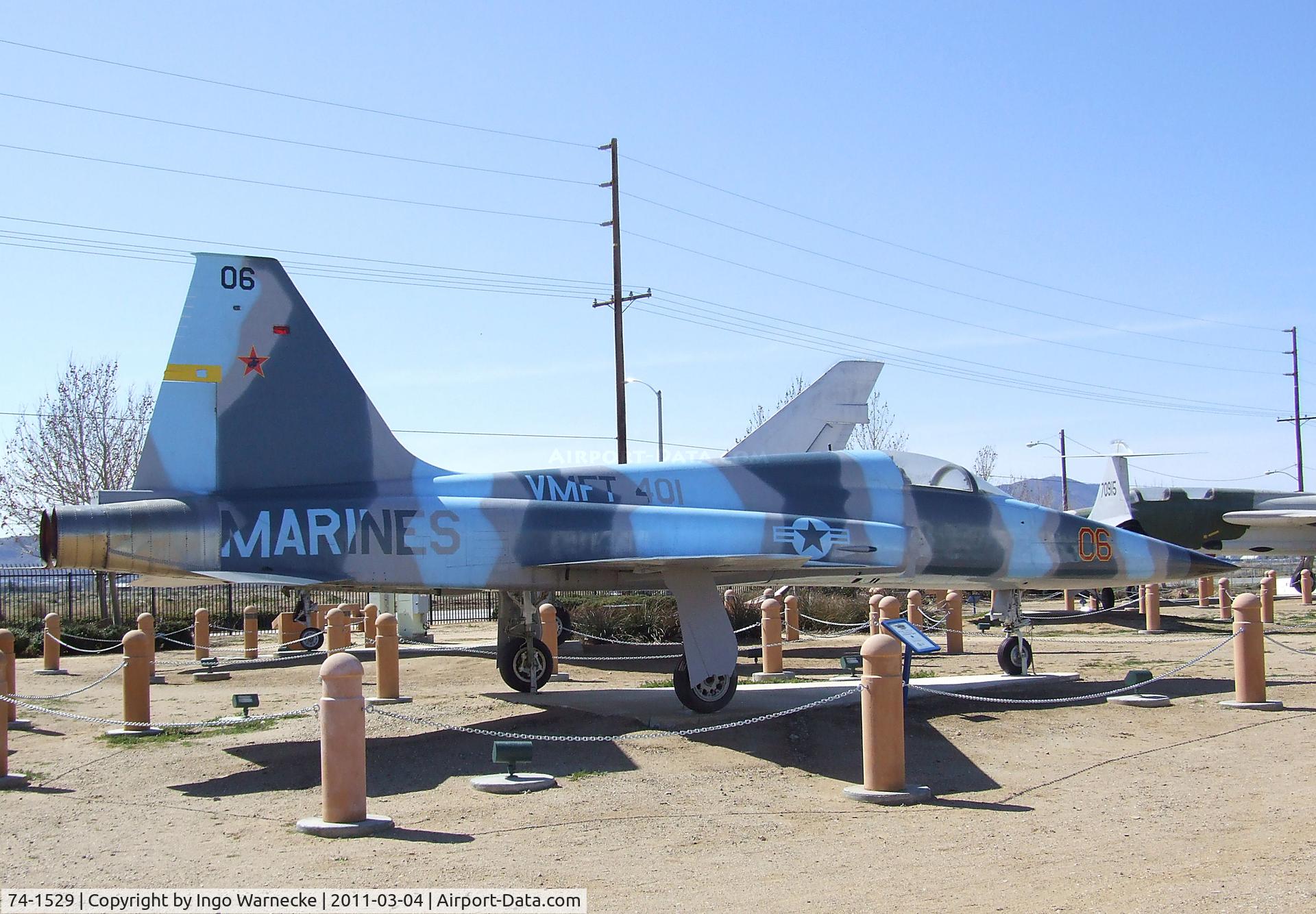 74-1529, 1974 Northrop F-5E Tiger II C/N R.1187, Northrop F-5E Tiger II at the Joe Davies Heritage Airpark, Palmdale CA