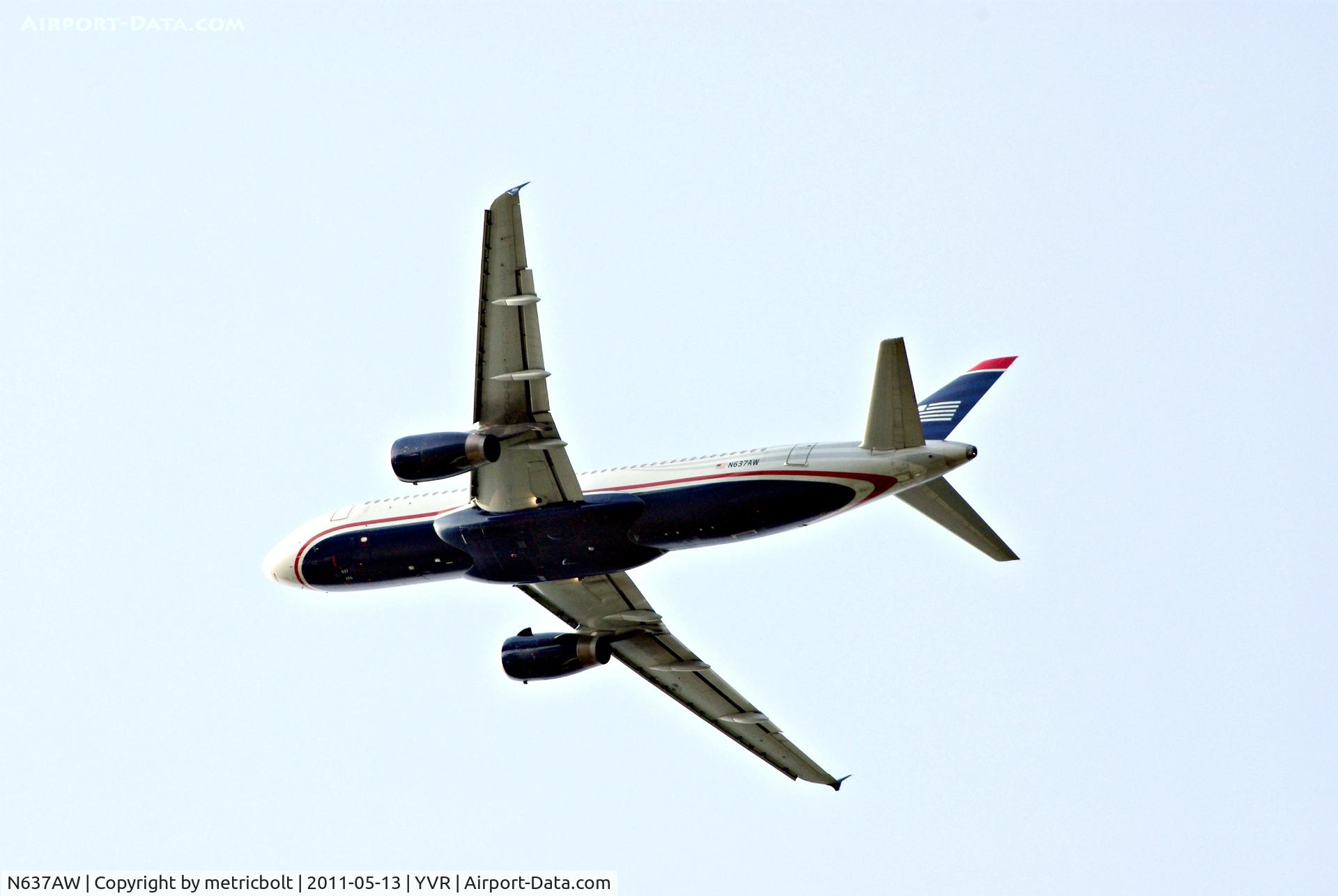 N637AW, 1990 Airbus A320-231 C/N 099, takeoff from  YVR