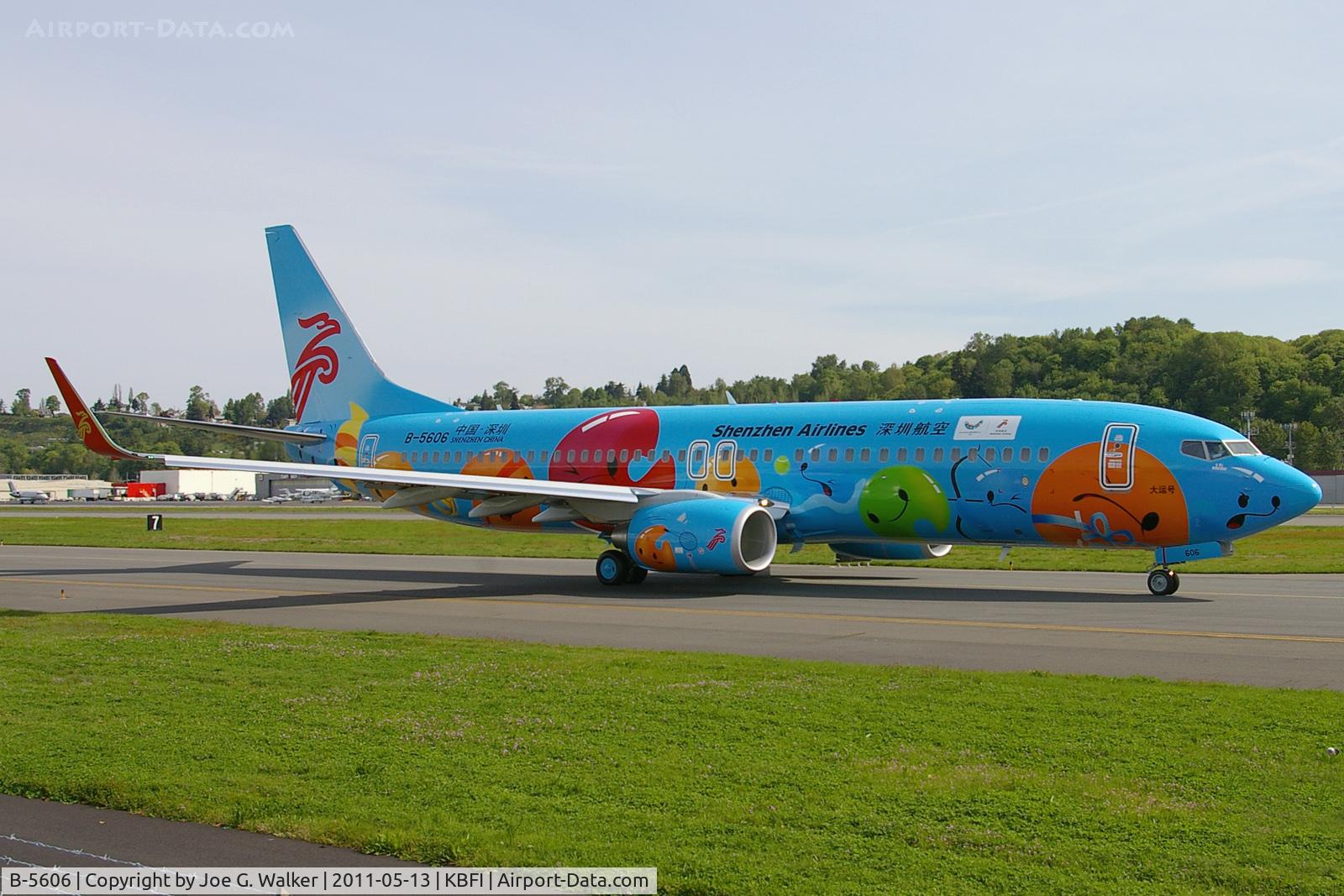 B-5606, 2011 Boeing 737-87L C/N 39143, Shenzhen Airlines 737-87L seen in a special celebratory scheme for upcoming games in China.
