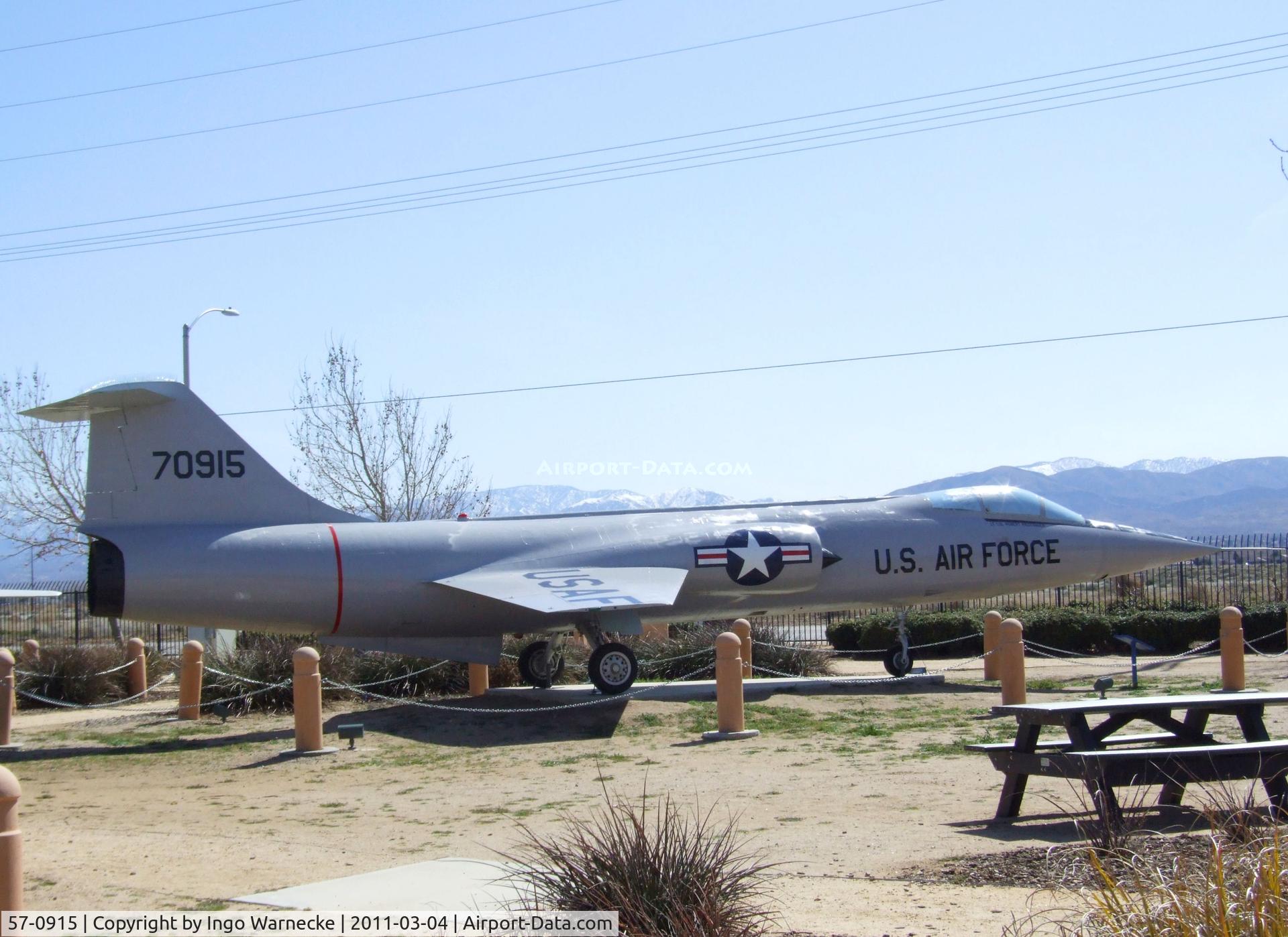 57-0915, Lockheed F-104C Starfighter C/N 383-1232, Lockheed F-104C Starfighter at the Joe Davies Heritage Airpark, Palmdale CA