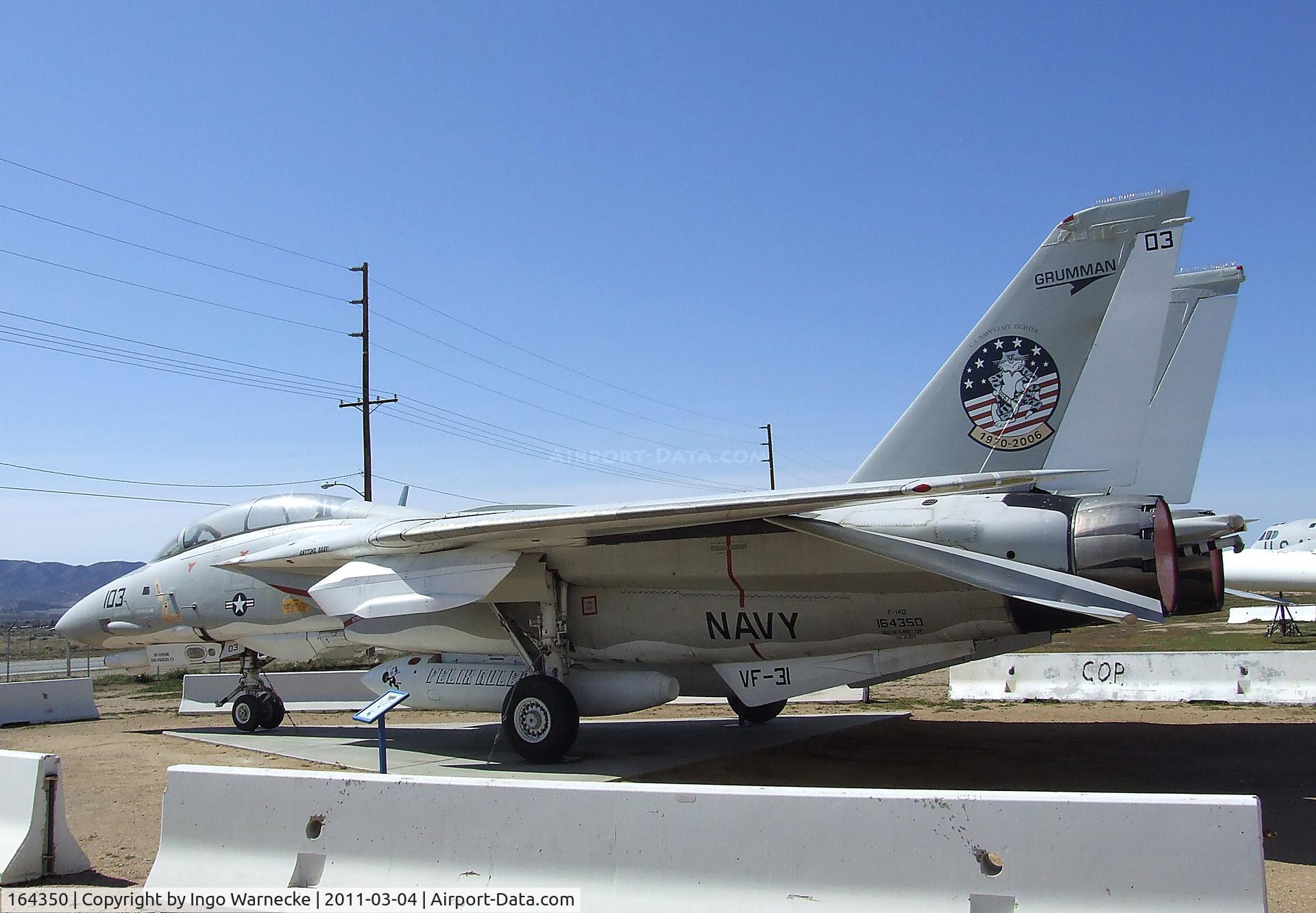164350, Grumman F-14D Tomcat C/N 625, Grumman F-14D Tomcat at the Joe Davies Heritage Airpark, Palmdale CA