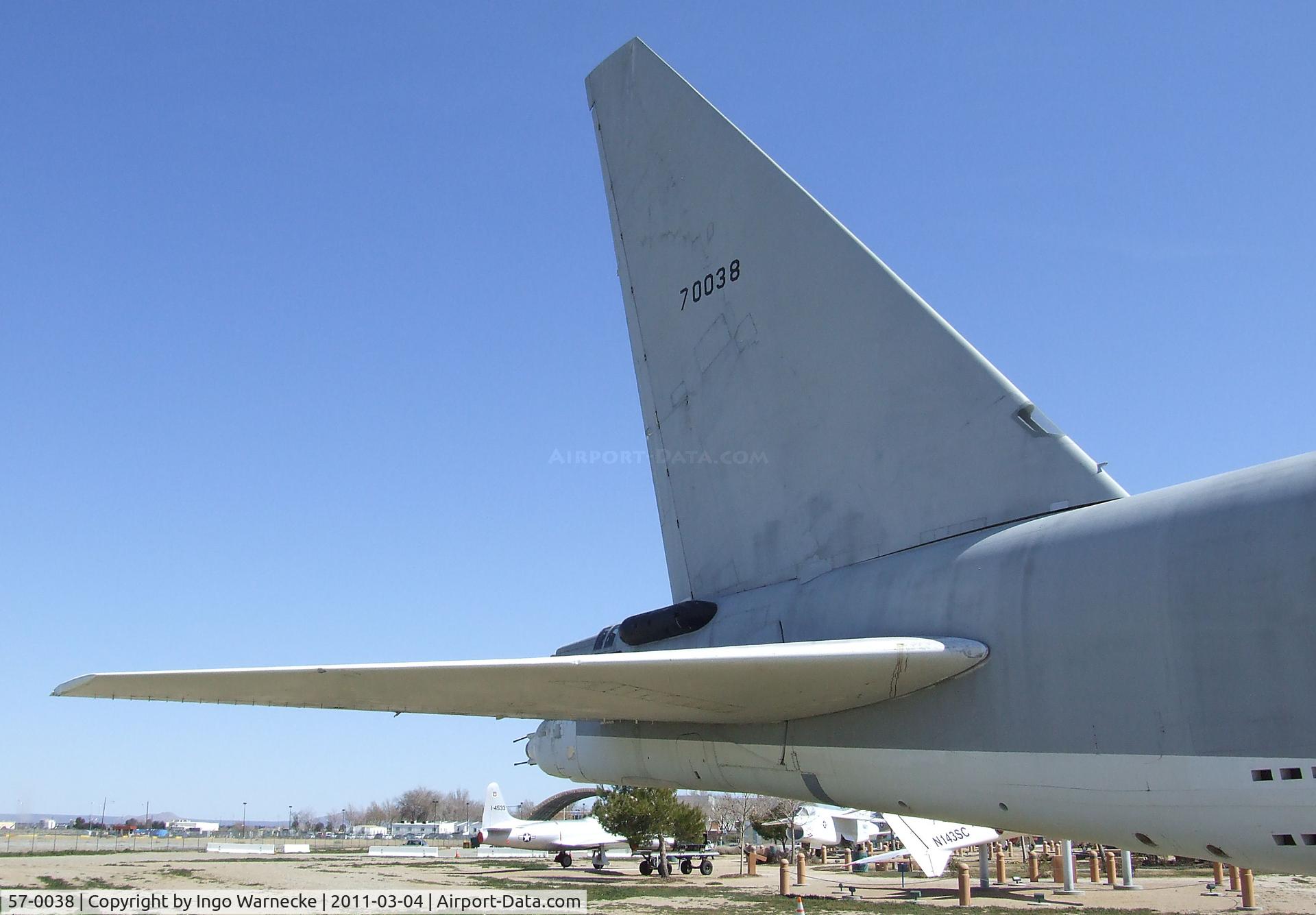 57-0038, 1958 Boeing B-52F-105-BO Stratofortress C/N 17432, Boeing JB-52F Stratofortress at the Joe Davies Heritage Airpark, Palmdale CA