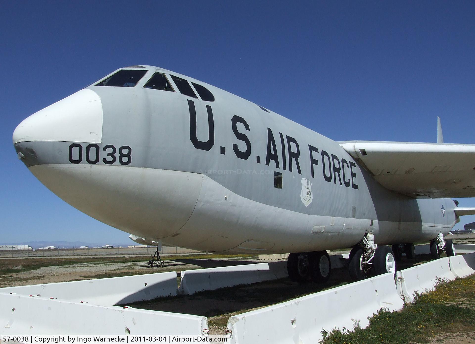 57-0038, 1958 Boeing B-52F-105-BO Stratofortress C/N 17432, Boeing JB-52F Stratofortress at the Joe Davies Heritage Airpark, Palmdale CA