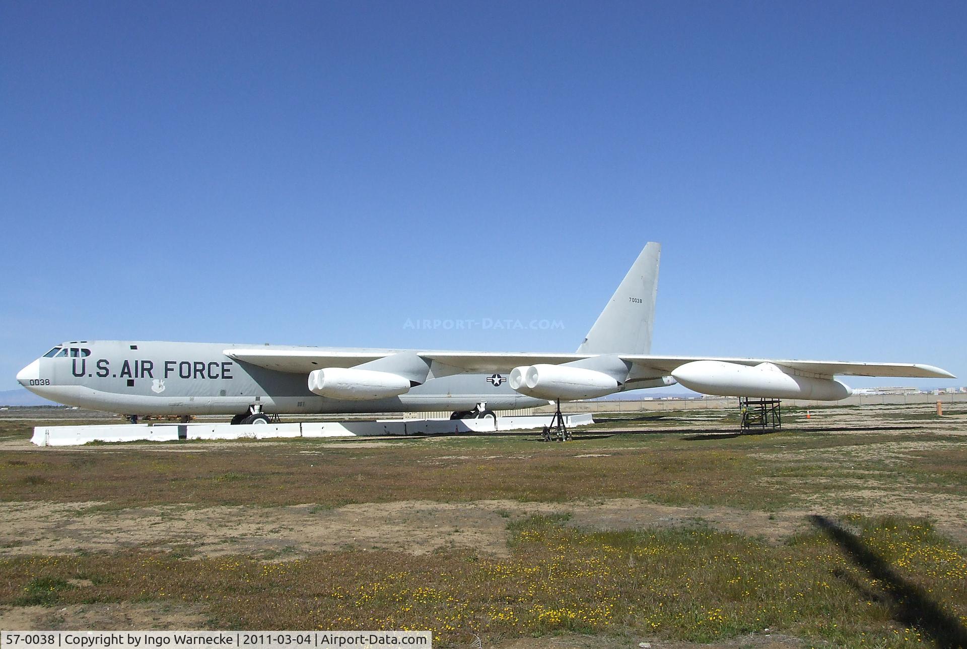 57-0038, 1958 Boeing B-52F-105-BO Stratofortress C/N 17432, Boeing JB-52F Stratofortress at the Joe Davies Heritage Airpark, Palmdale CA