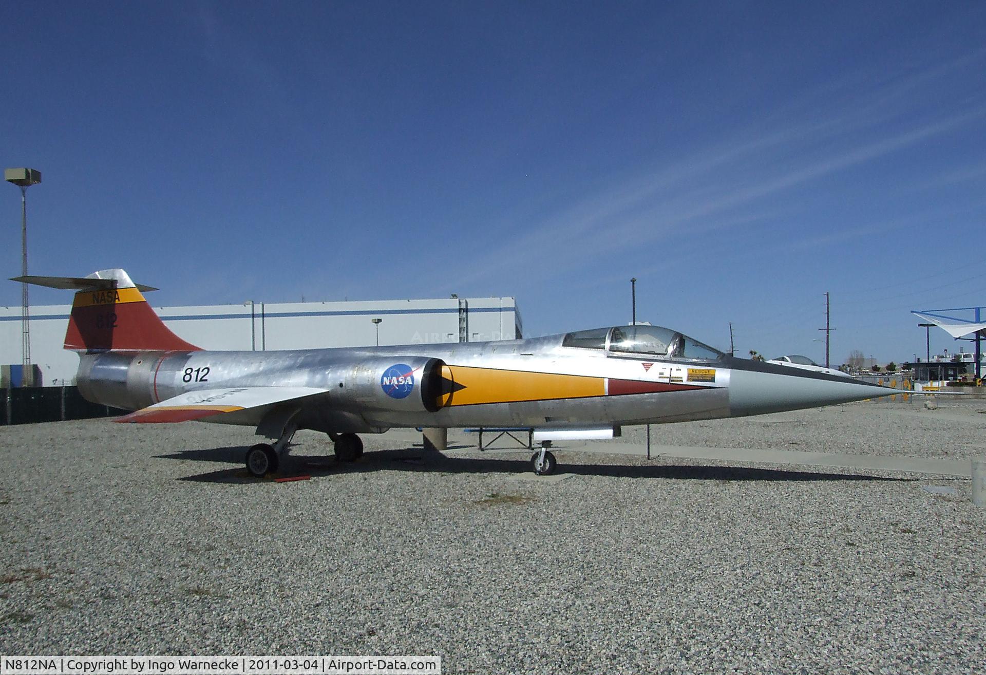N812NA, Lockheed F-104N C/N 683C4053, Lockheed F-104N Starfighter outside the main gates of the Lockheed plant, Palmdale CA