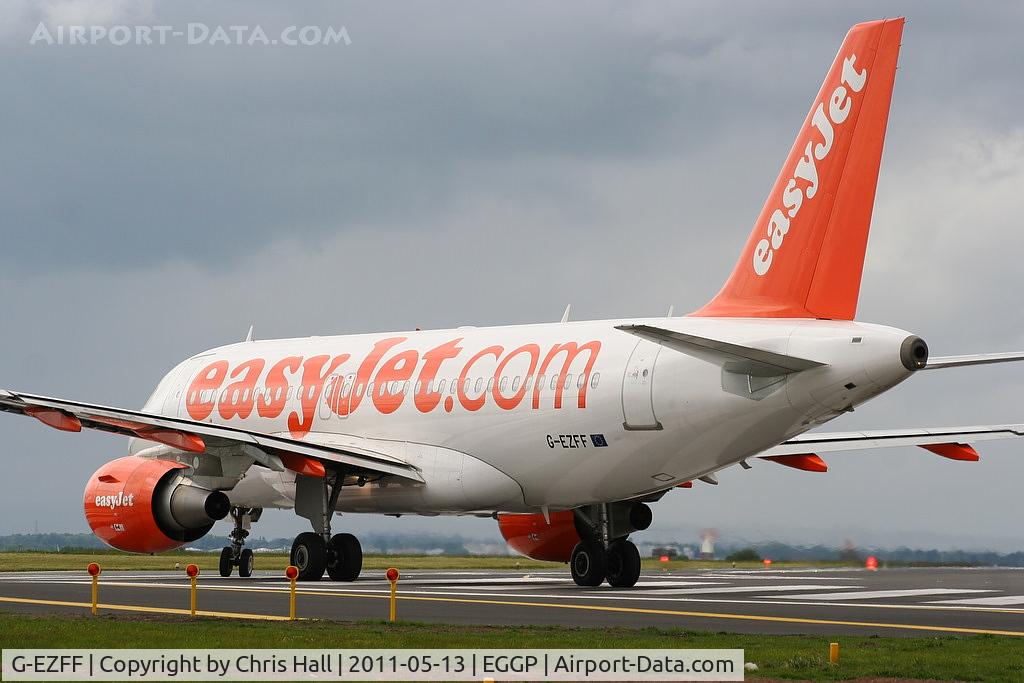 G-EZFF, 2009 Airbus A319-111 C/N 3844, turning onto RW27