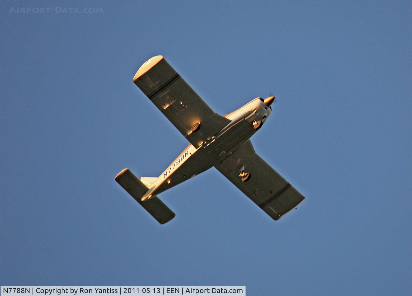N7788N, 1968 Piper PA-28-180 C/N 28-5236, Early evening, departing Keene, NH and heading south