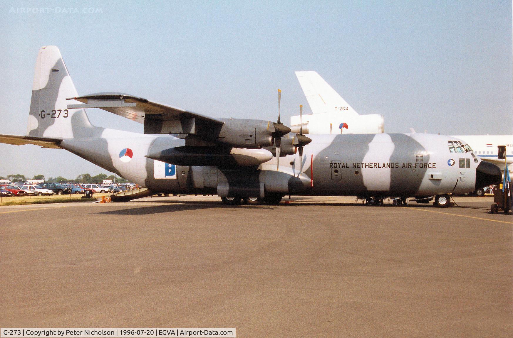 G-273, 1993 Lockheed C-130H-30 Hercules C/N 382-5273, C-130H-30 Hercules of 334 Squadron Royal Netherlands Air Force on display at the 1996 Royal Intnl Air Tattoo at RAF Fairford.