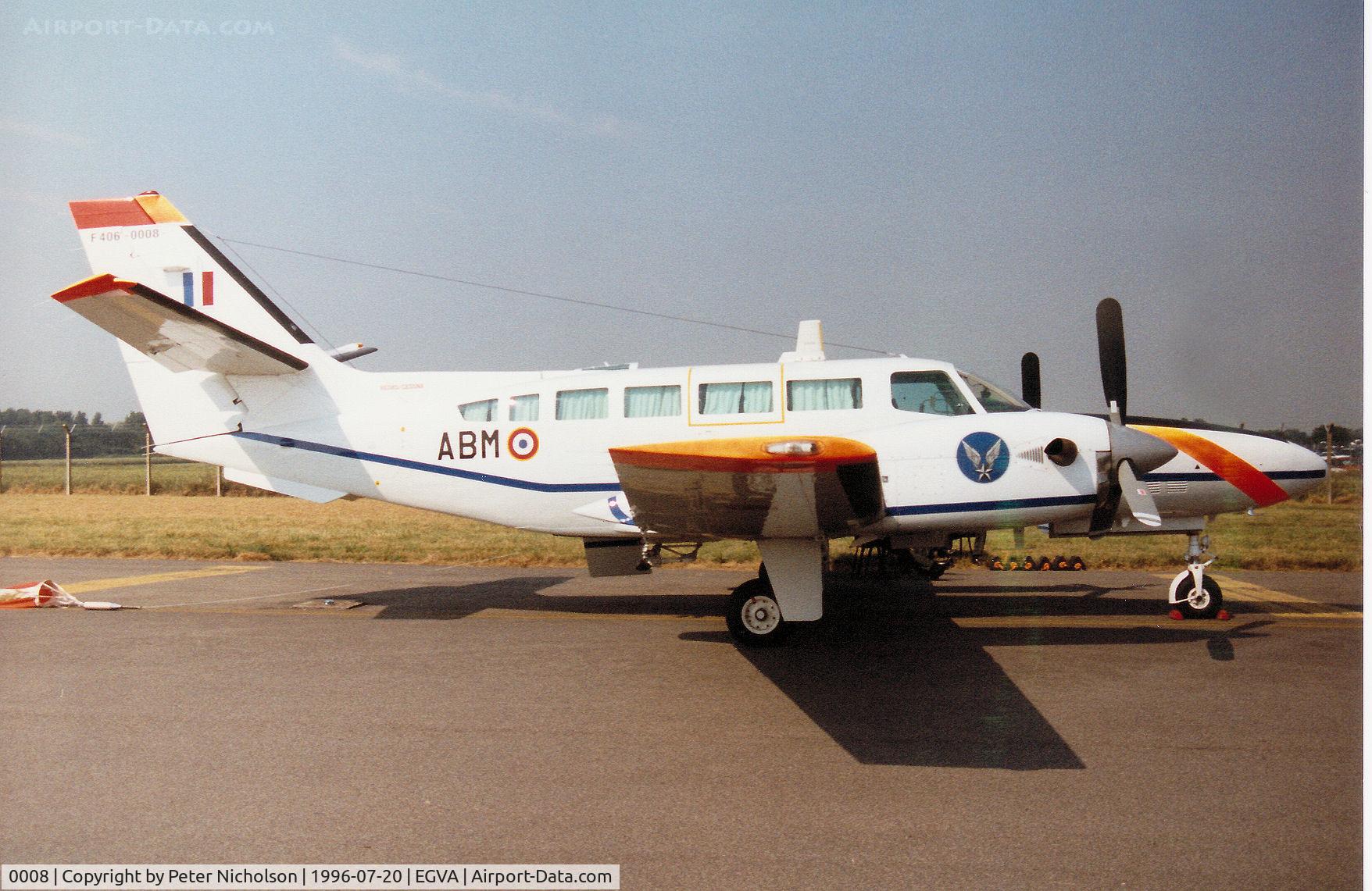 0008, 1987 Reims Cessna F406 Caravan II C/N F406-0008, F406 Caravan II of French Army Unit 3 GHL on display at the 1996 Royal Intnl Air Tattoo at RAF Fairford.