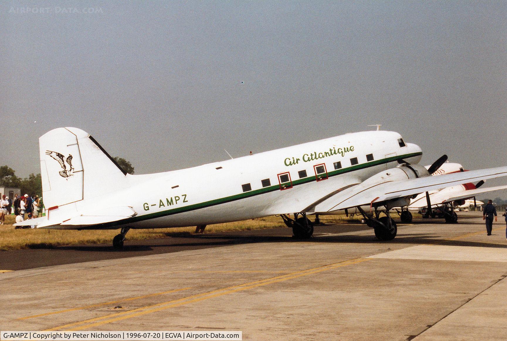 G-AMPZ, 1944 Douglas C-47B Dakota 4 (DC-3) C/N 16124/32872, DC-3C of Air Atlantique operated a charter flight to the 1996 Royal Intnl Air Tattoo at RAF Fairford.