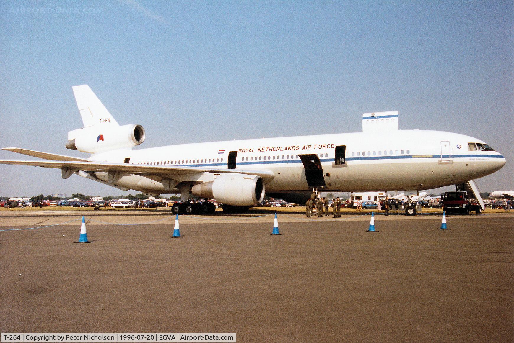 T-264, 1978 McDonnell Douglas KDC-10-30CF C/N 46985, KDC-10 of 334 Squadron Royal Netherlands Air Force on display at the 1996 Royal Intnl Air Tattoo at RAF Fairford.