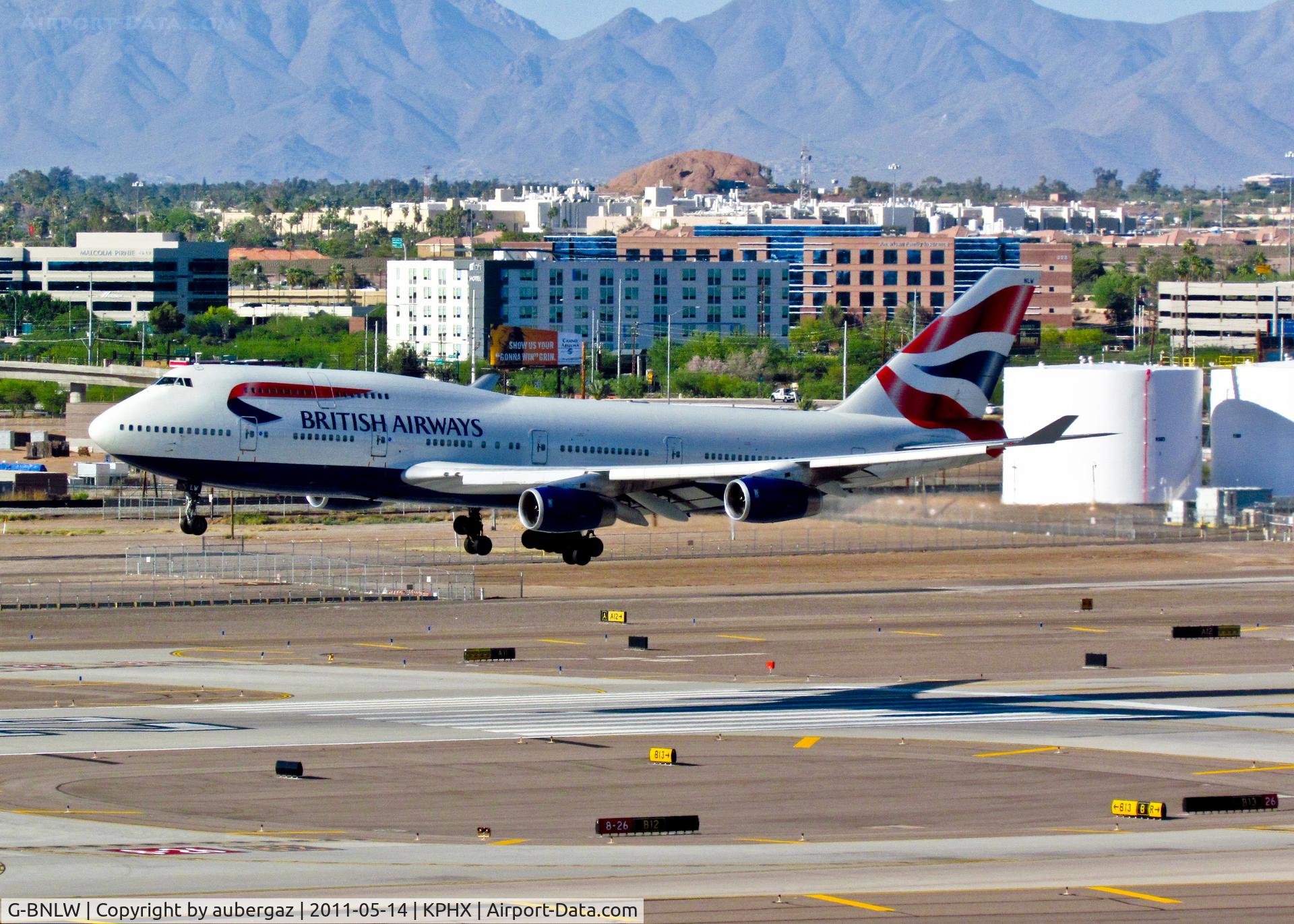G-BNLW, 1992 Boeing 747-436 C/N 25432, PHX Arrival