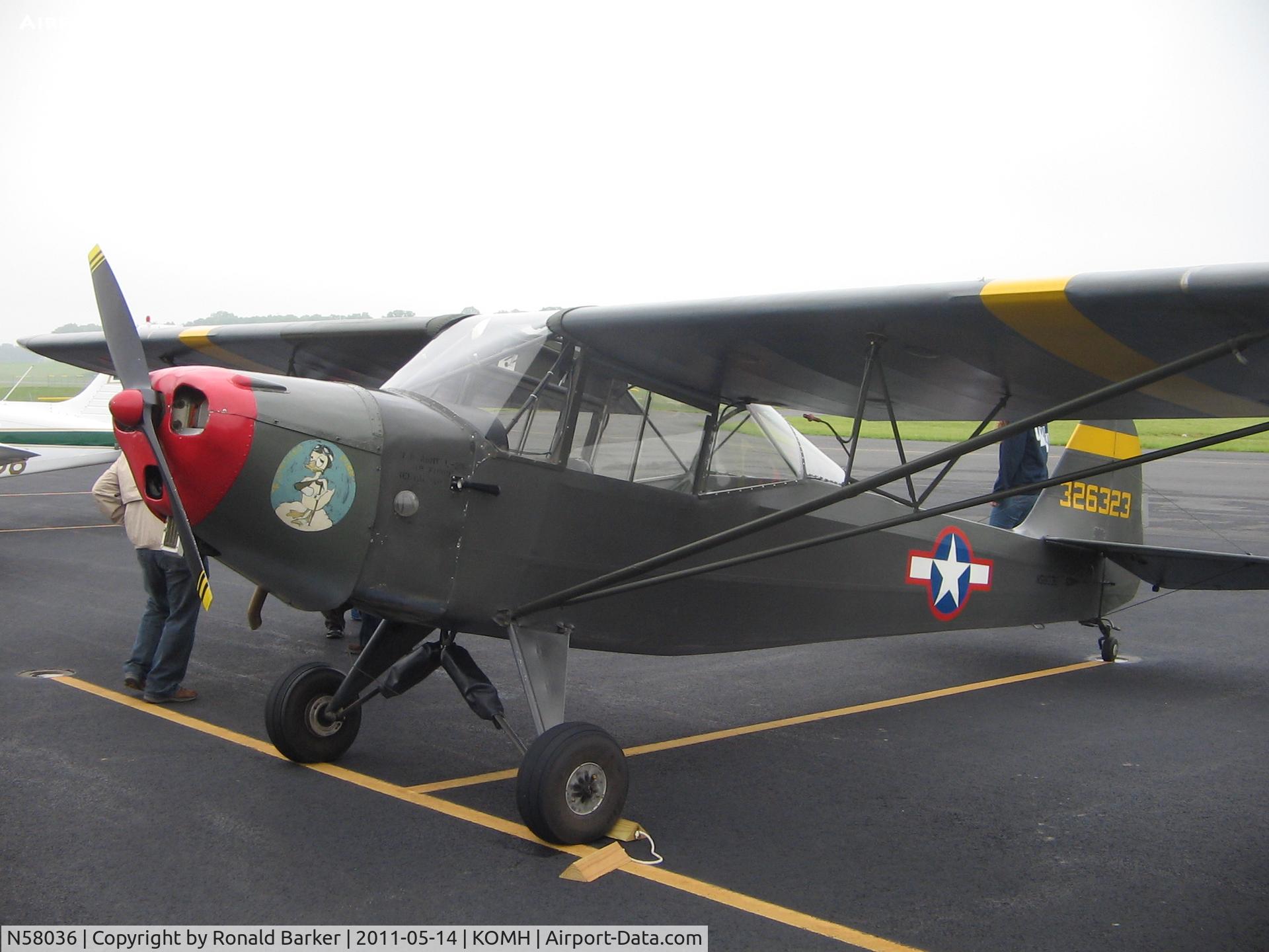 N58036, 1943 Taylorcraft DCO-65 C/N L-5635, Orange County Airport Day