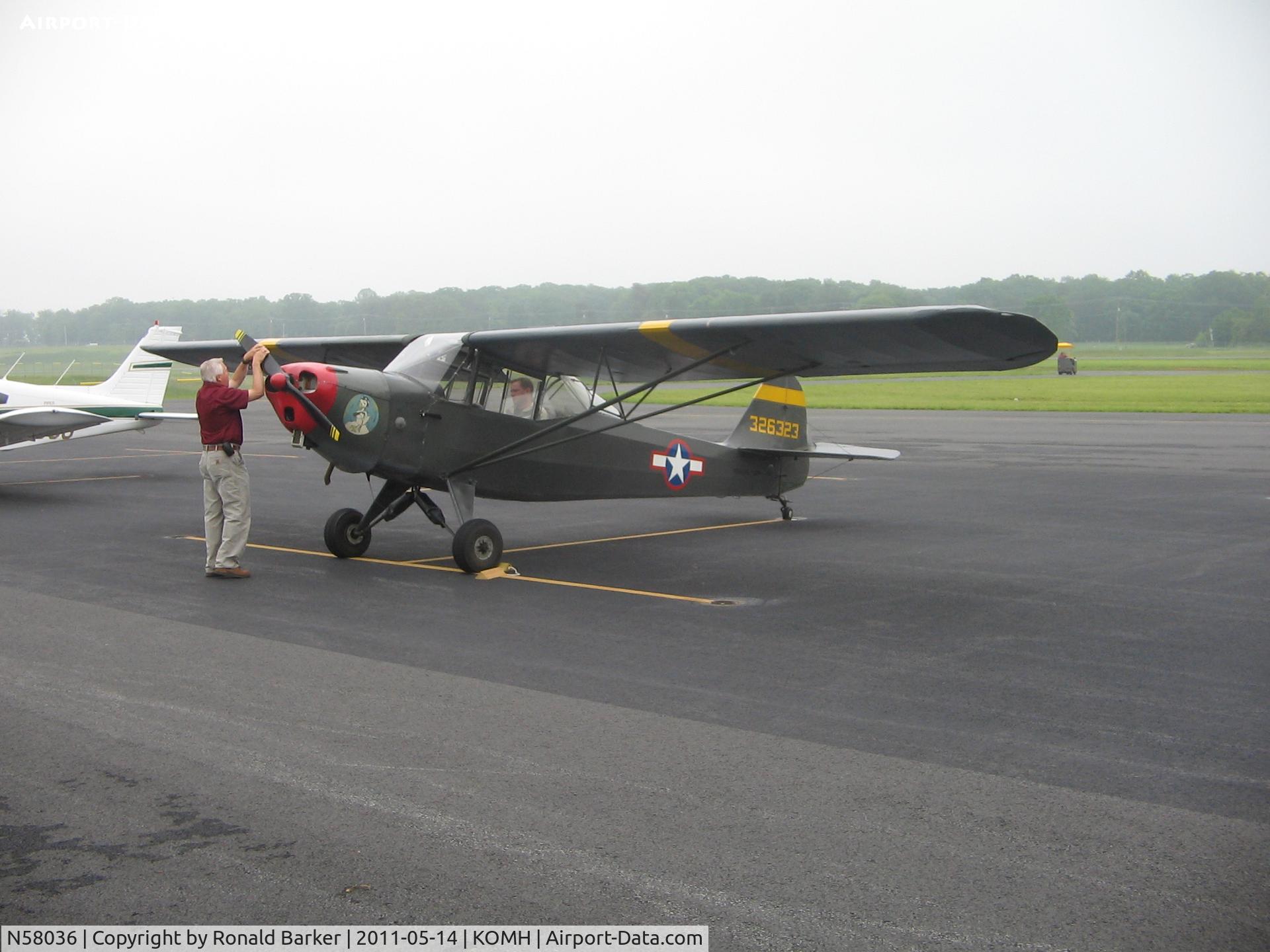 N58036, 1943 Taylorcraft DCO-65 C/N L-5635, Orange County Airport Day