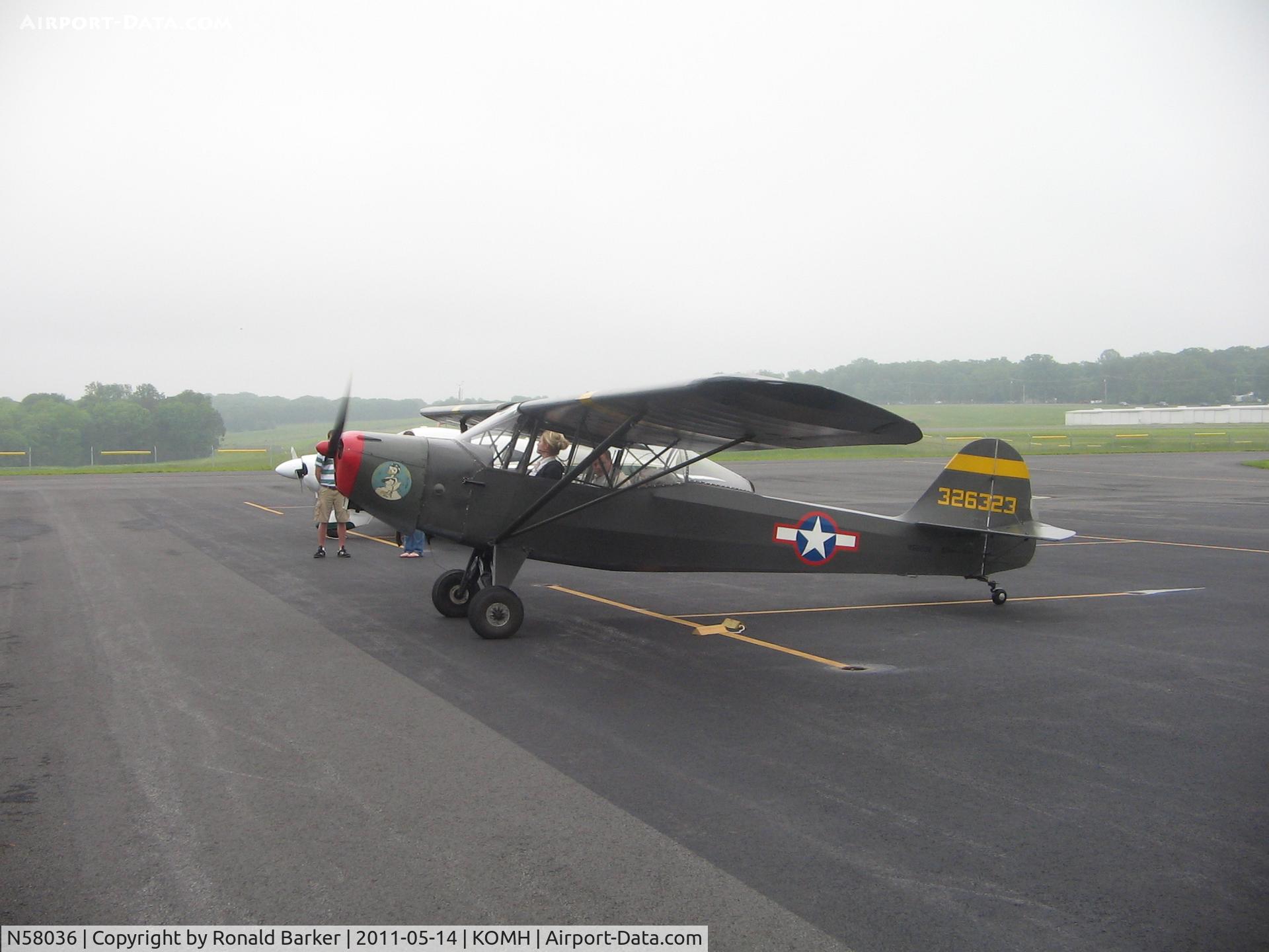 N58036, 1943 Taylorcraft DCO-65 C/N L-5635, Orange County Airport Day