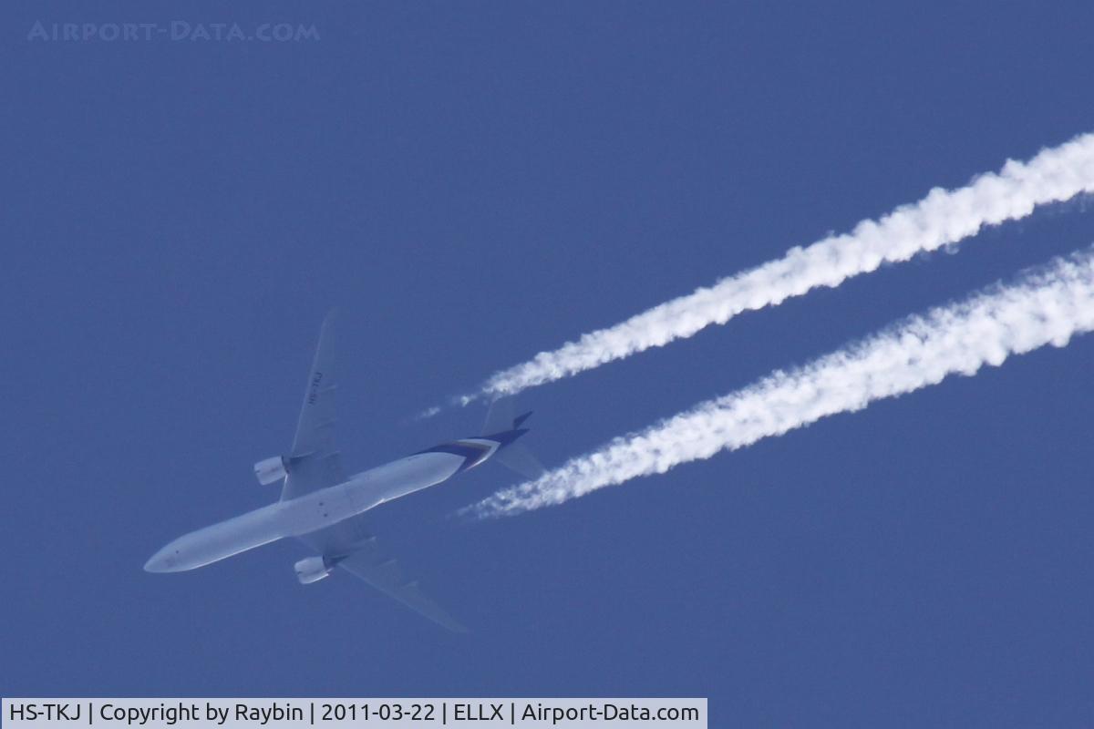 HS-TKJ, 2007 Boeing 777-35R/ER C/N 35161, Heading east over LUX