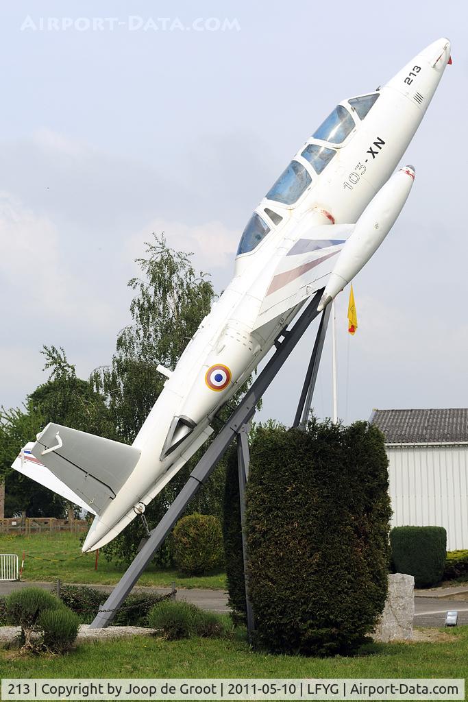 213, Fouga CM-170R Magister C/N 213, This former Cambrai-Epinoy base flight Magister is now preserved at Nearby Cambrai-Niergnies.