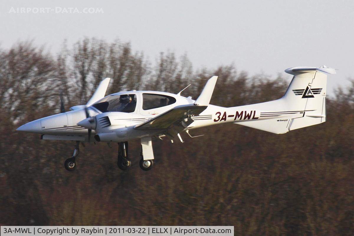 3A-MWL, 2007 Diamond DA-42 Twin Star C/N 42.292, Monaco registered planes...very rare sights!
