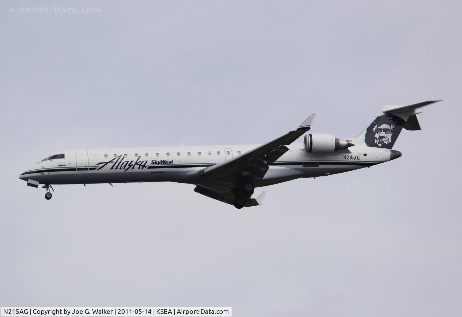 N215AG, 2000 Bombardier CRJ-701 (CL-600-2C10) Regional Jet C/N 10009, First CRJ to appear in the Alaska Airlines colors. CRJ operations are now being operated by Skywest Airlines.