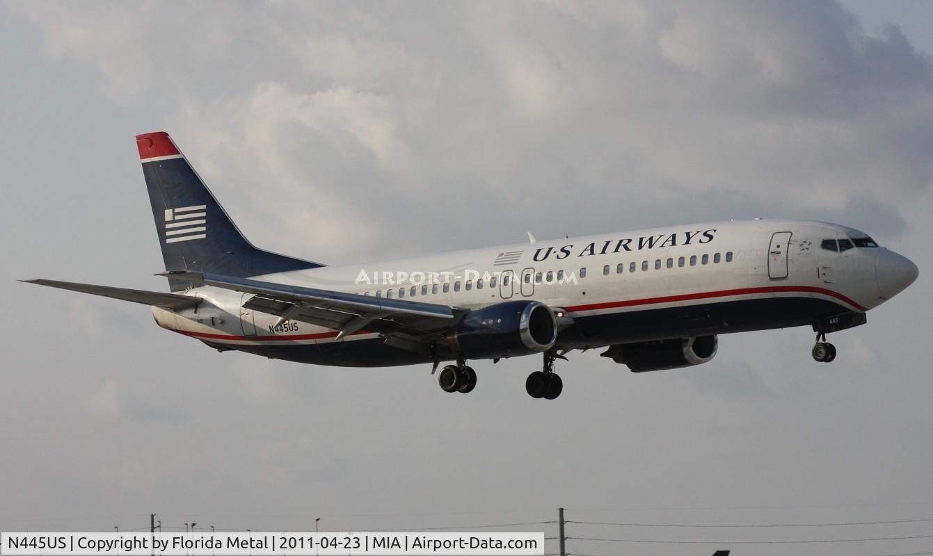 N445US, 1990 Boeing 737-4B7 C/N 24863, US Airways 737-400