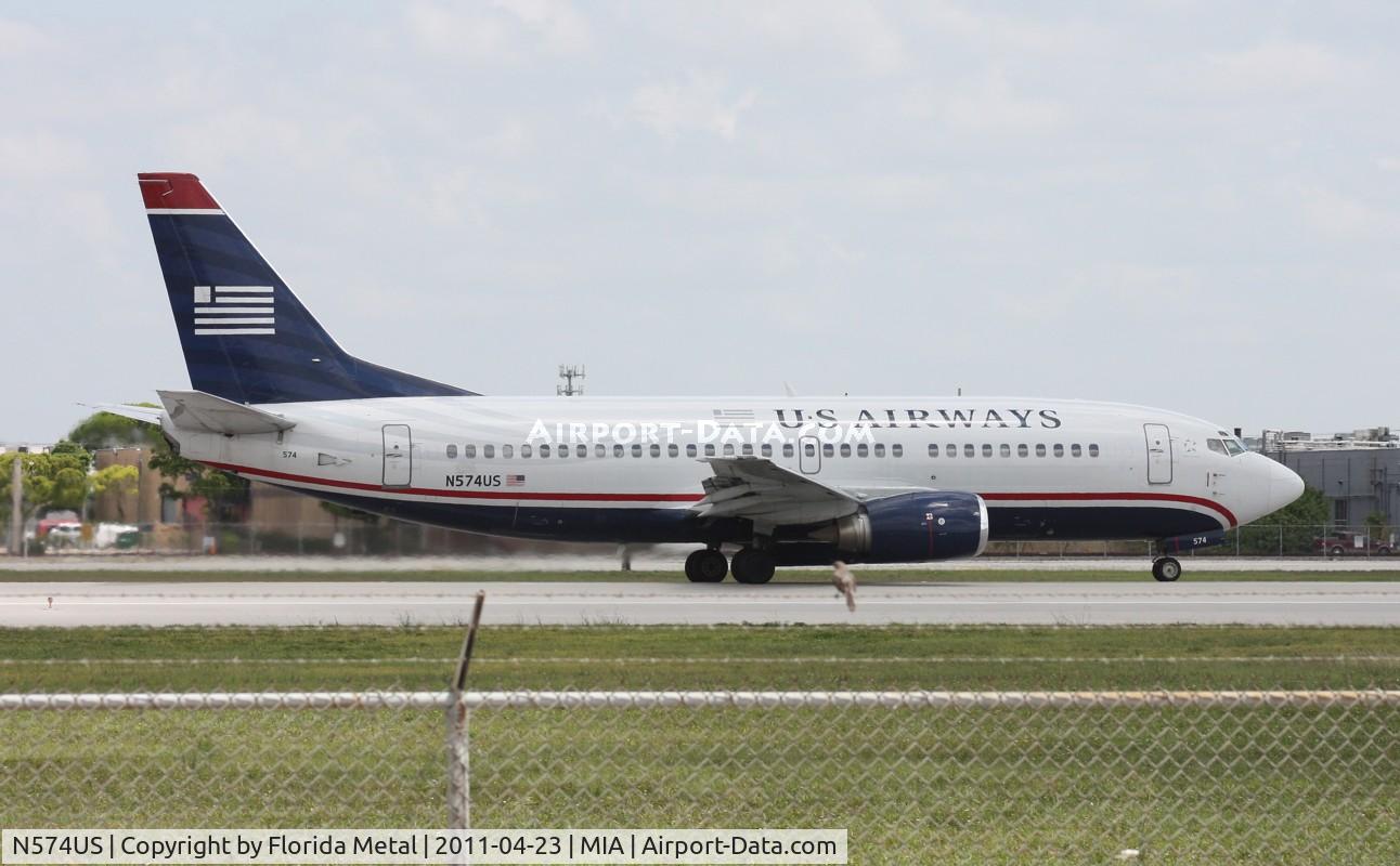 N574US, 1987 Boeing 737-301 C/N 23739, US Airways 737-300