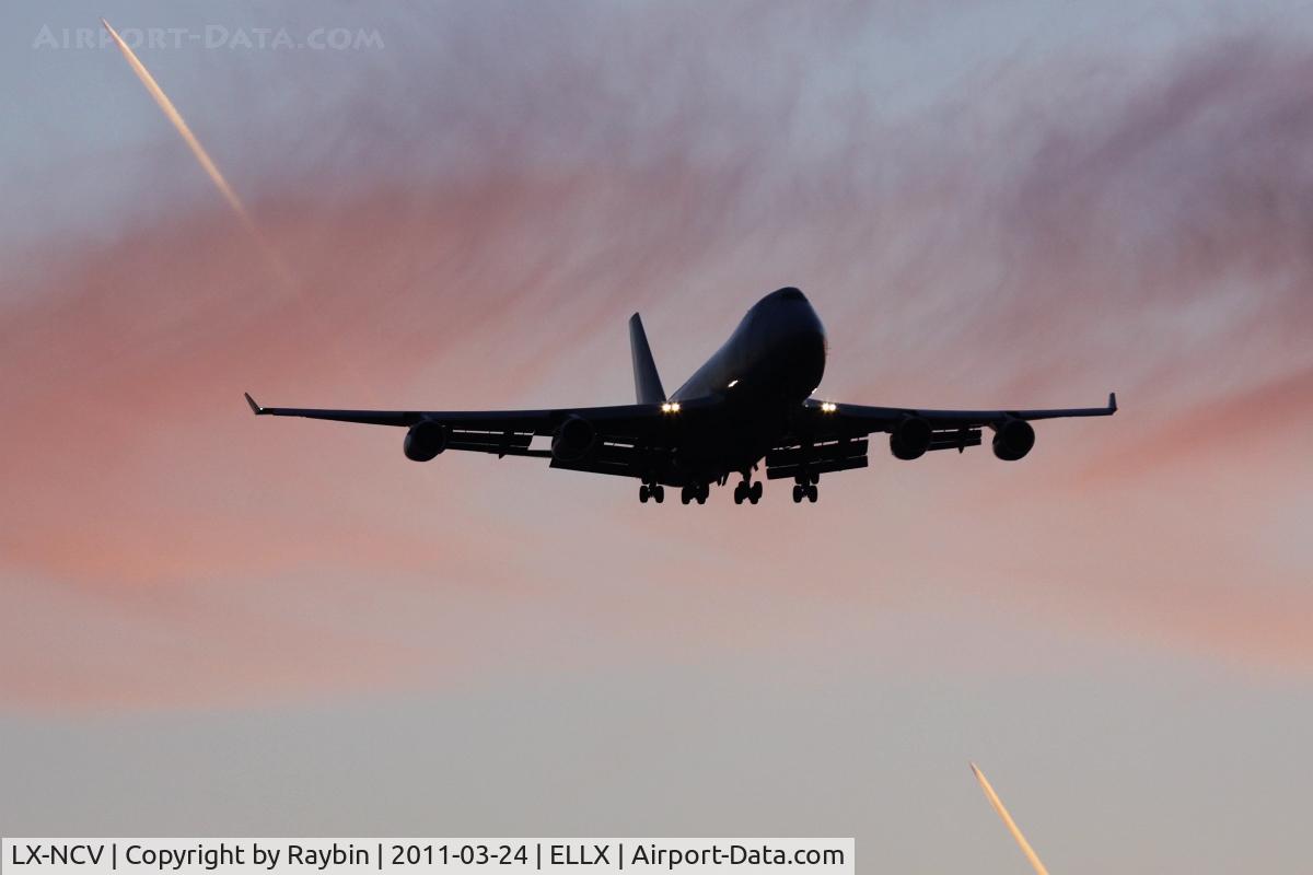 LX-NCV, 1999 Boeing 747-4R7F/SCD C/N 29730, Missed the last light by some hundred feets