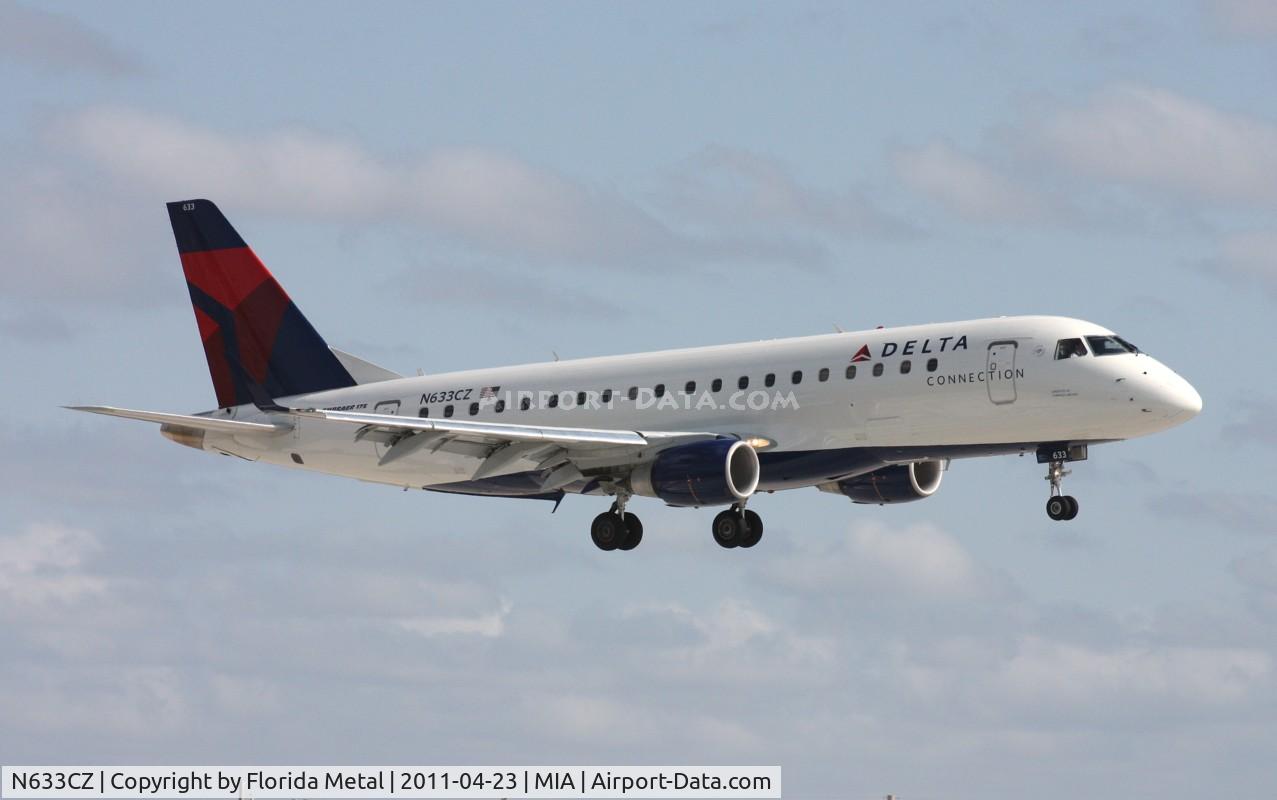 N633CZ, 2008 Embraer 175LR (ERJ-170-200LR) C/N 17000245, Delta Connection E175