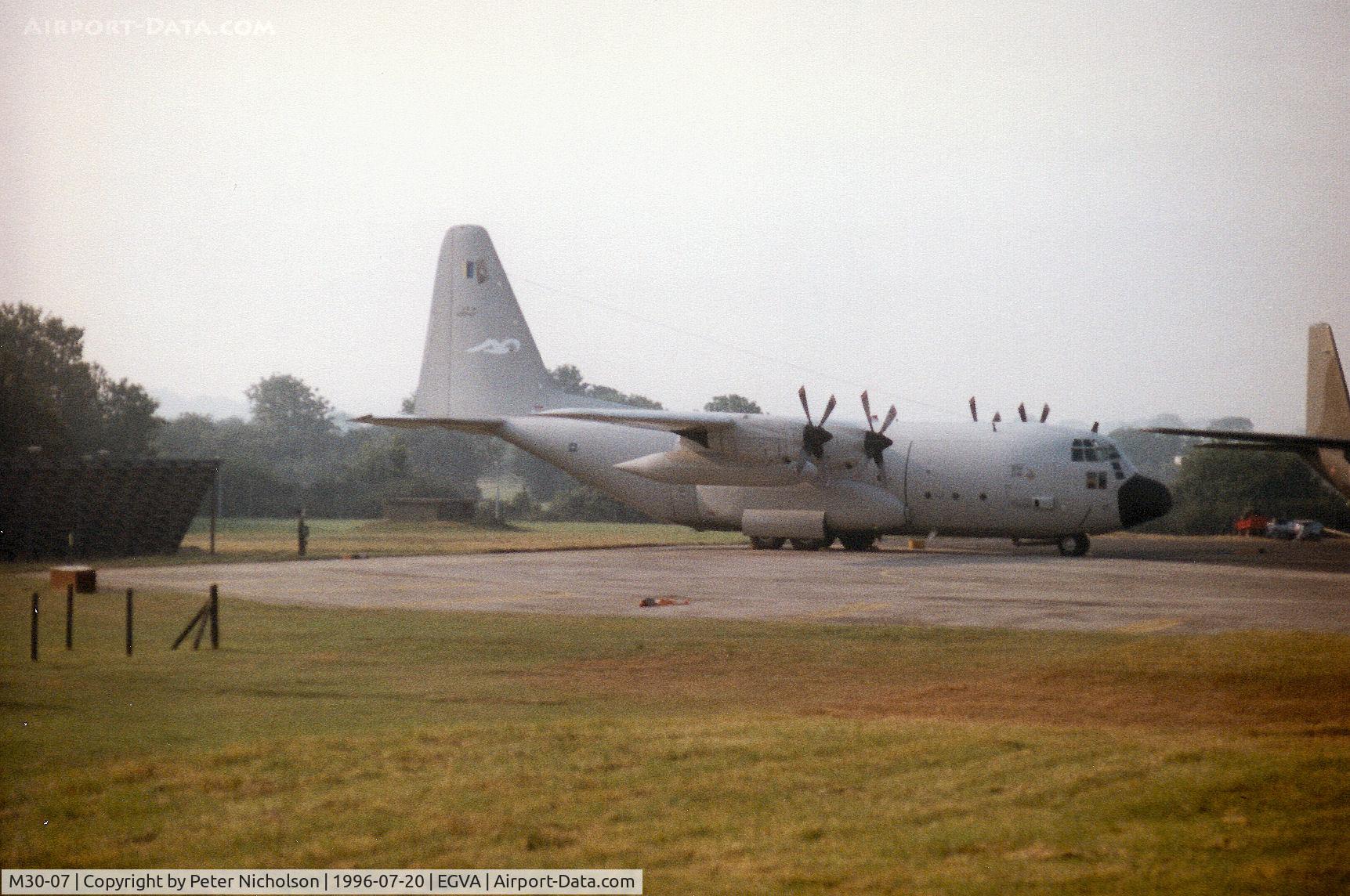 M30-07, 1979 Lockheed C-130H Hercules C/N 382-4847, C-130H Hercules of 4 Squadron of the Royal Malaysian Air Force on the flight-line at the 1996 Royal Intnl Air Tattoo at RAF Fairford.