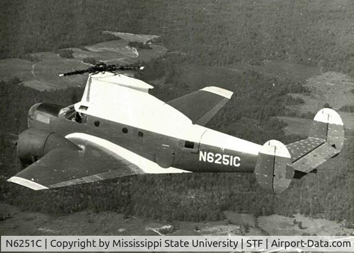 N6251C, 1942 Beech AT-11 Kansan C/N 3069, N6251C with Boing Vertol 107 Helicopter Pylon and Dummy Rotor System.