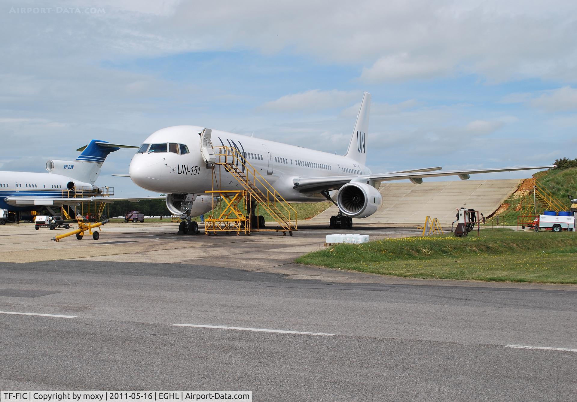 TF-FIC, 2000 Boeing 757-23N C/N 30735, Icelandair B757 on contract to the United Nations, at Lasham after a major check
