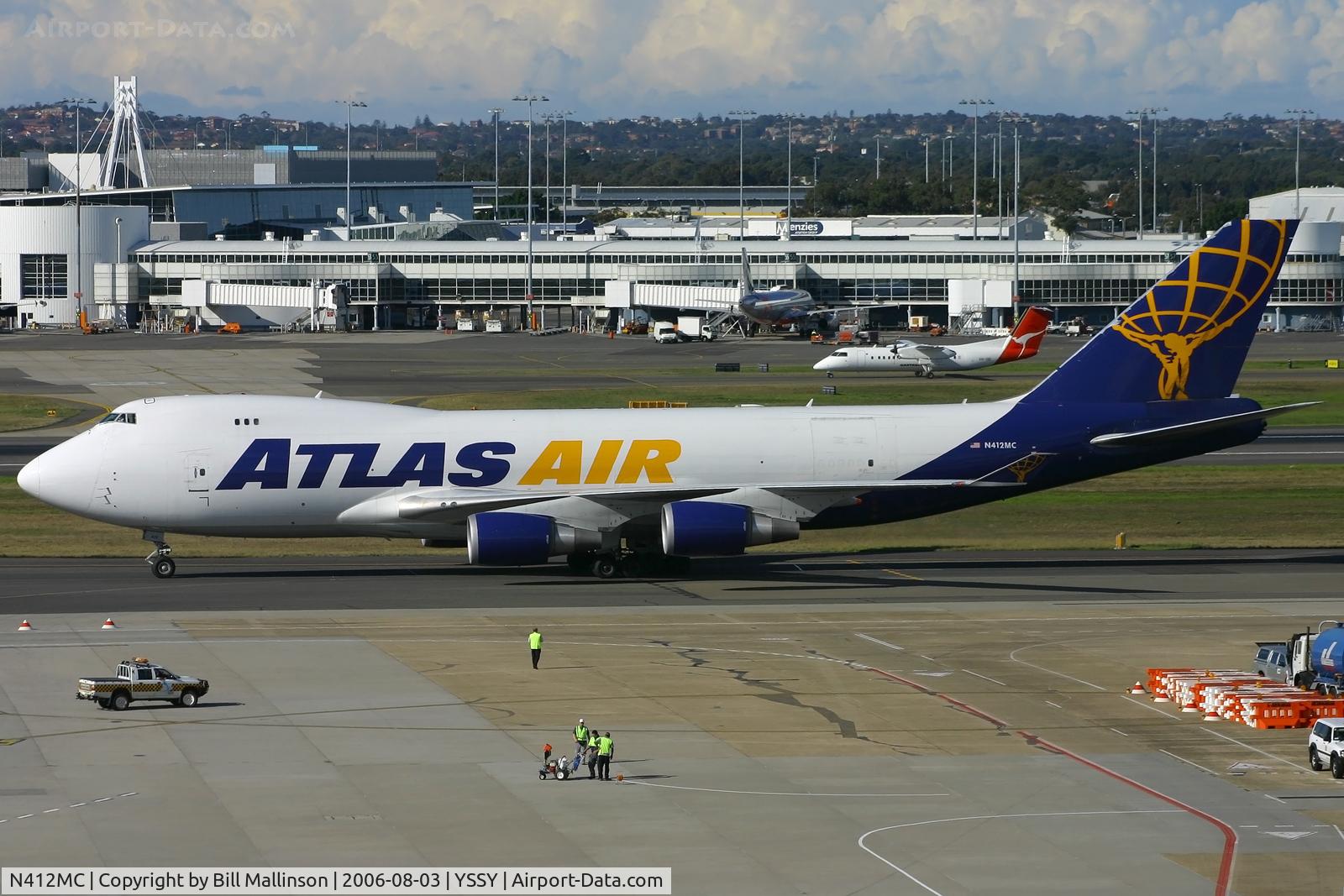 N412MC, 2000 Boeing 747-47UF C/N 30559/1244, taxi to cargo area