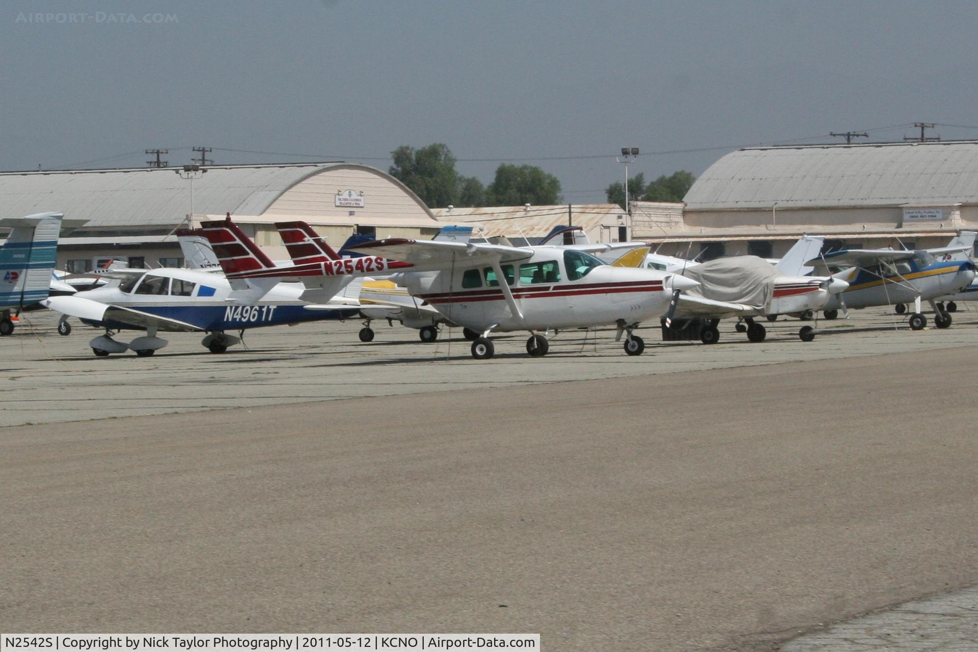 N2542S, 1968 Cessna T337C Turbo Super Skymaster C/N 337-0842, Parked at Chino