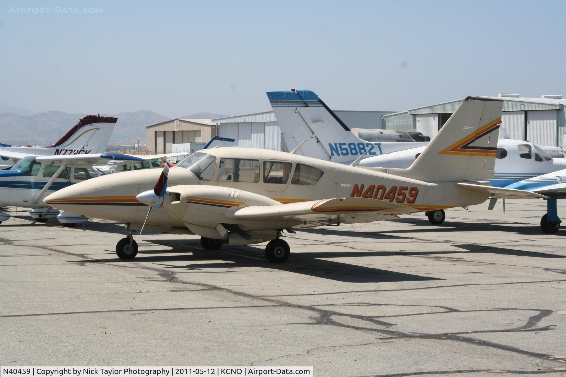 N40459, 1973 Piper PA-23-250 Aztec C/N 27-7305175, Tired old twin sitting at Chino