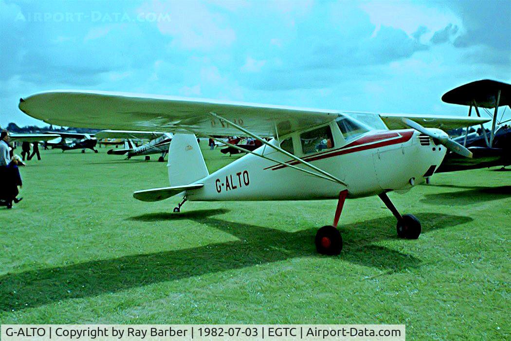 G-ALTO, 1948 Cessna 140 C/N 14253, Cessna 140 [14253] Cranfield~G 03/07/1982. Taken from a slide.
