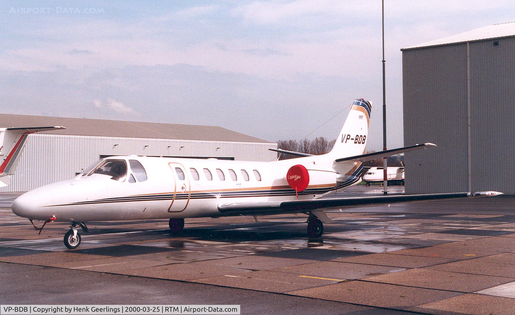 VP-BDB, 1999 Cessna 560 Citation Ultra C/N 560-0503, Rotterdam Airport
