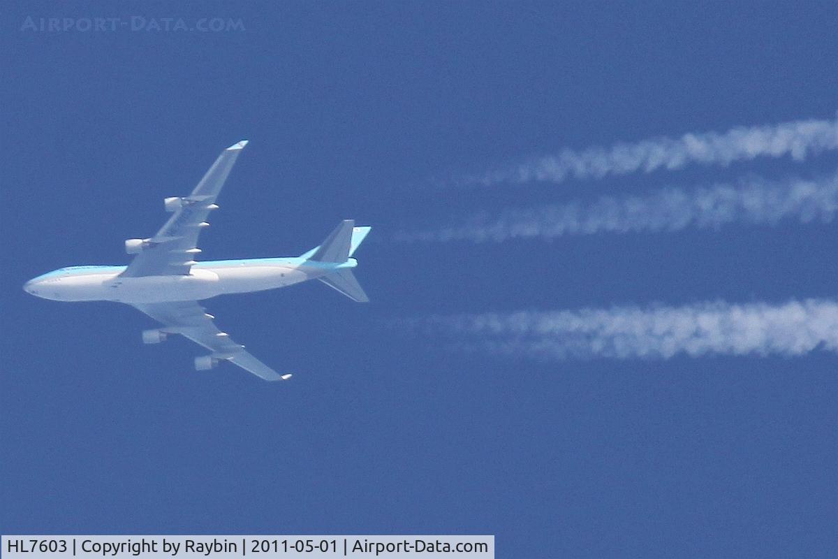 HL7603, 2005 Boeing 747-4B5F/ER/SCD C/N 34302, Over my house