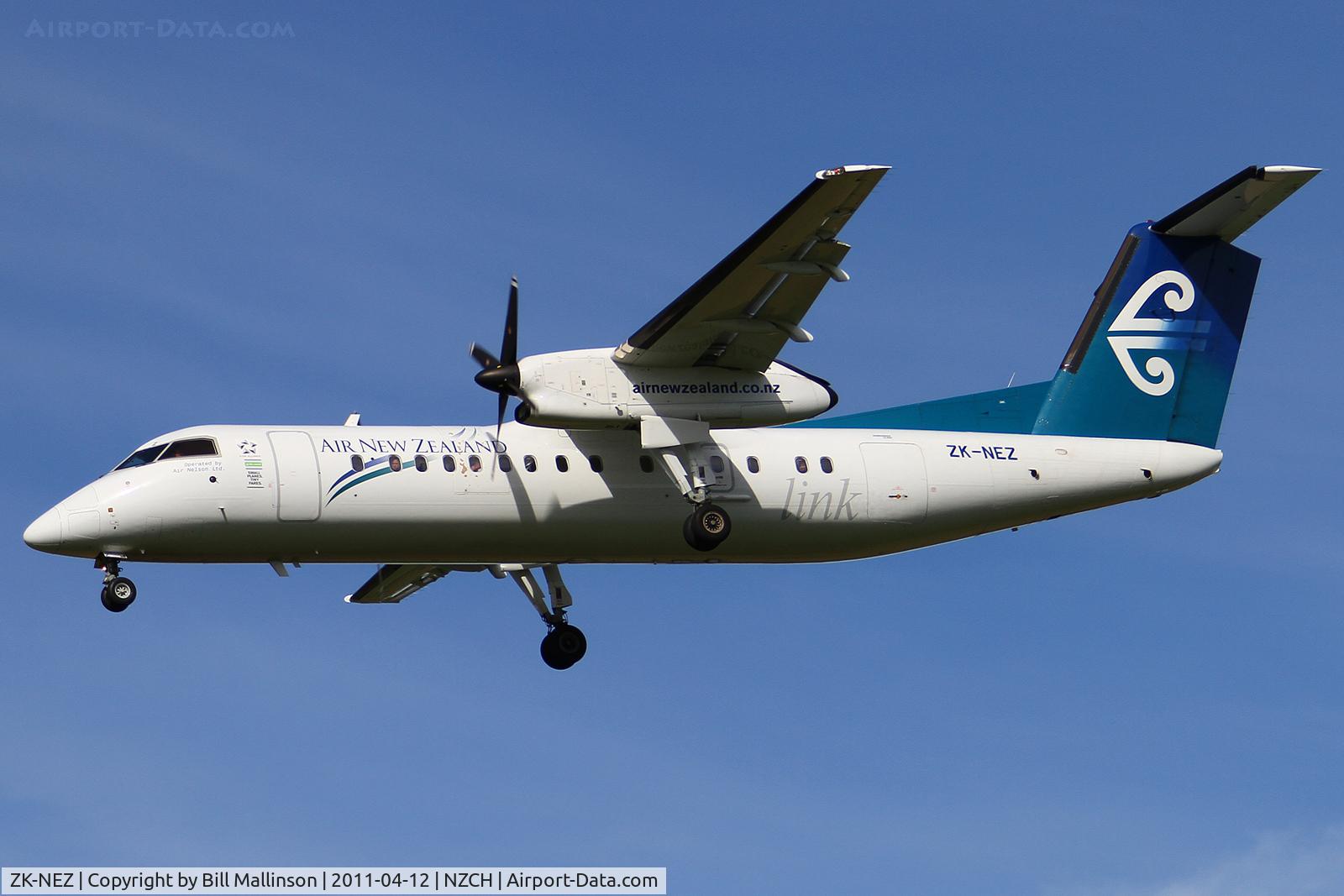 ZK-NEZ, 2007 De Havilland Canada DHC-8-311 Dash 8 C/N 654, finals to 02