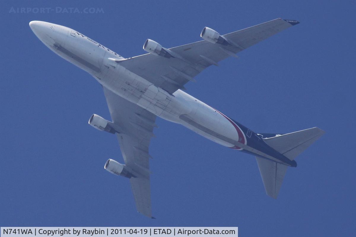 N741WA, 1993 Boeing 747-4H6 C/N 25702, On the descend to LUX/ELLX  over ETAD
