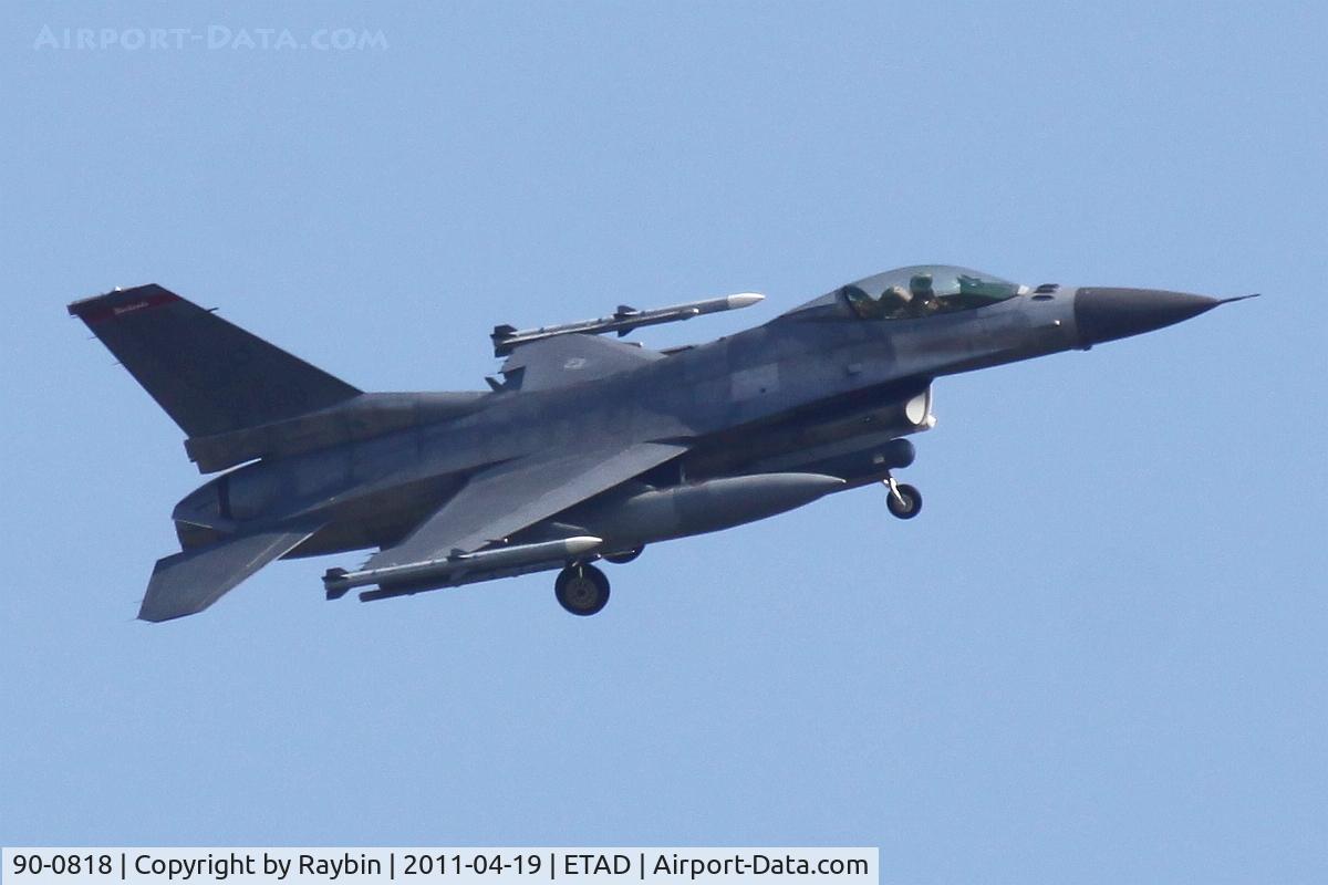 90-0818, 1990 General Dynamics F-16CG Night Falcon C/N CC-18, Final turn before landing at ETAD