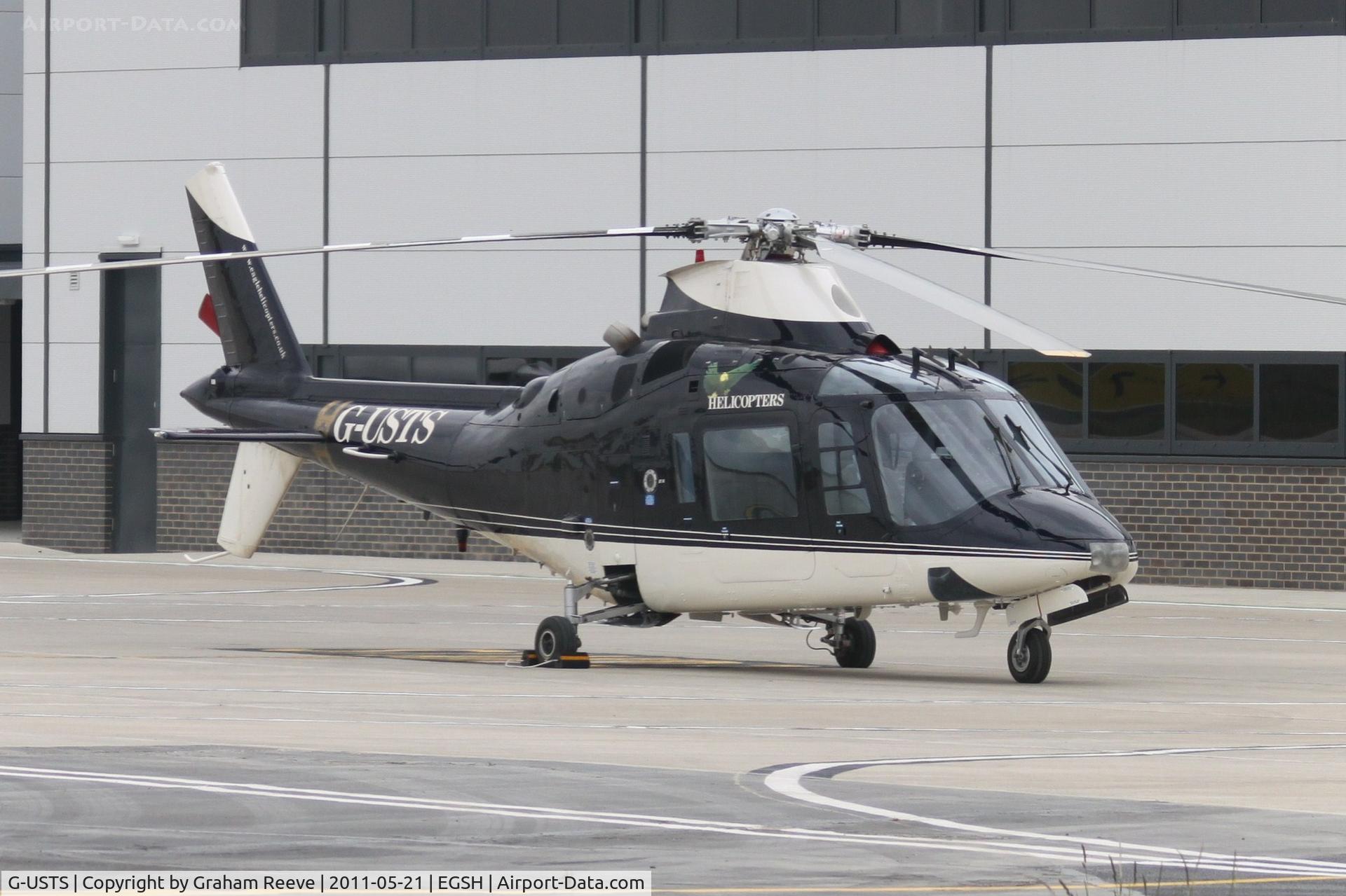 G-USTS, 1982 Agusta A109A II C/N 7275, Parked at Norwich.