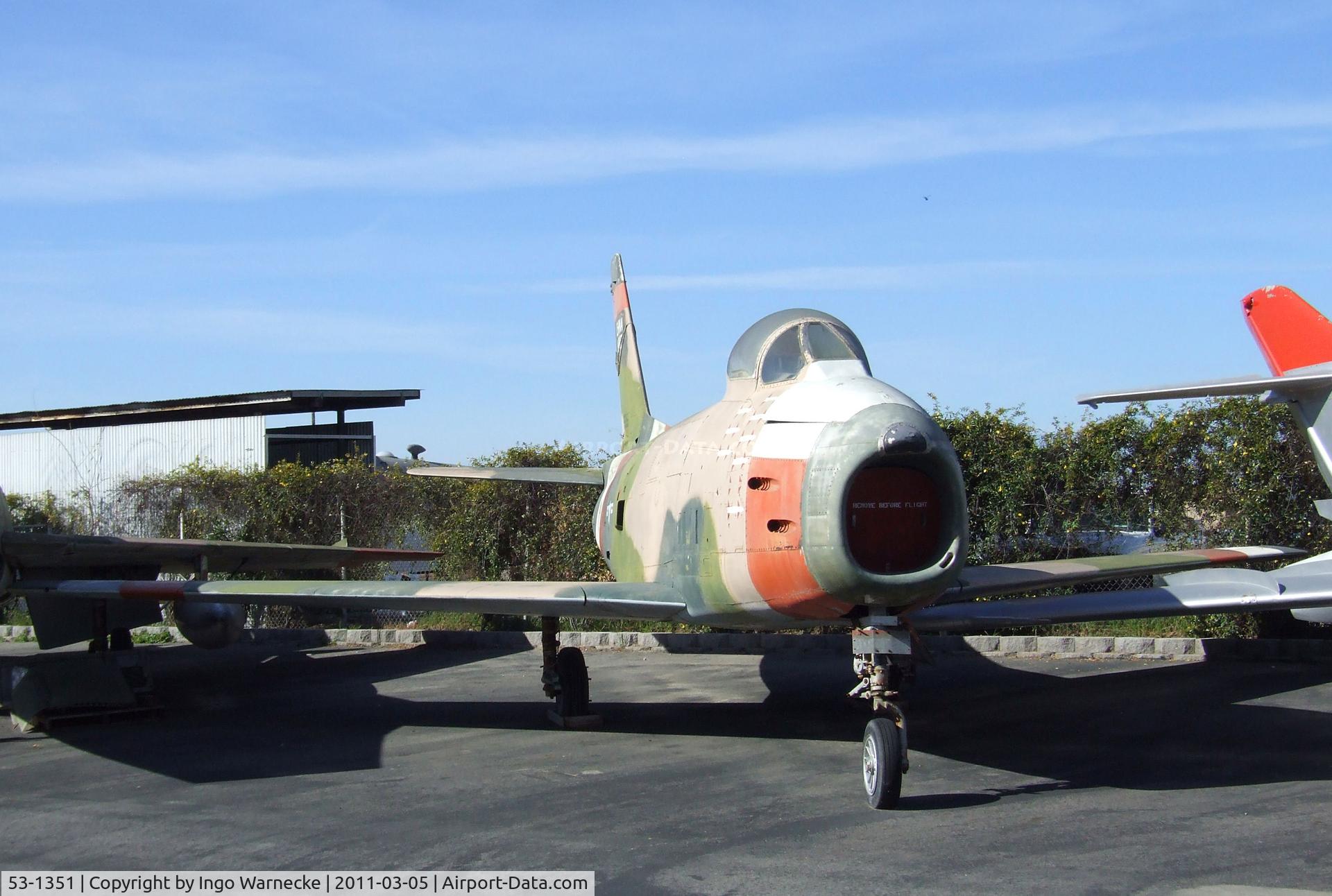 53-1351, 1953 North American QF-86H Sabre C/N 203-123, North American QF-86H Sabre at the Planes of Fame Air Museum, Chino CA