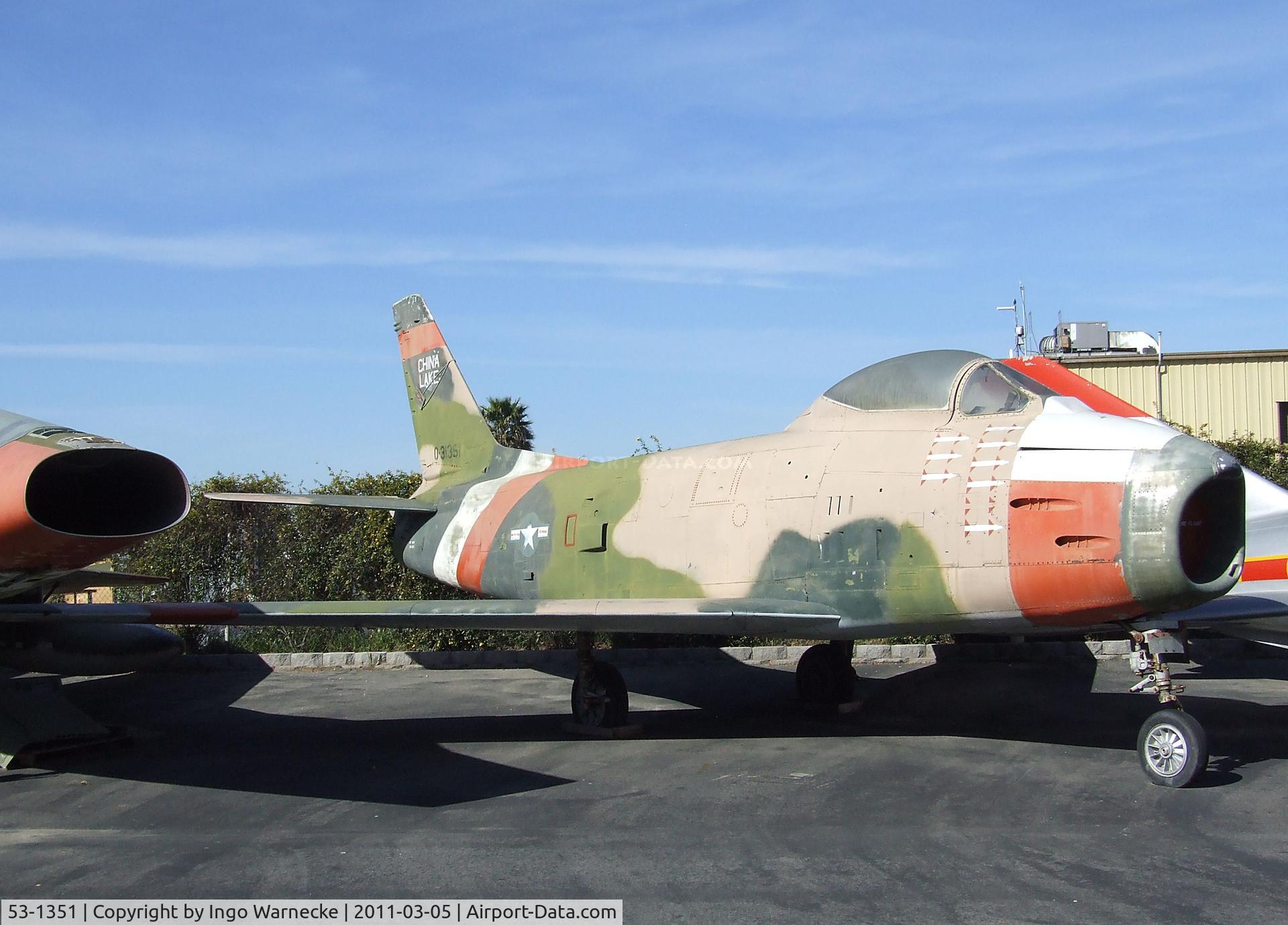 53-1351, 1953 North American QF-86H Sabre C/N 203-123, North American QF-86H Sabre at the Planes of Fame Air Museum, Chino CA