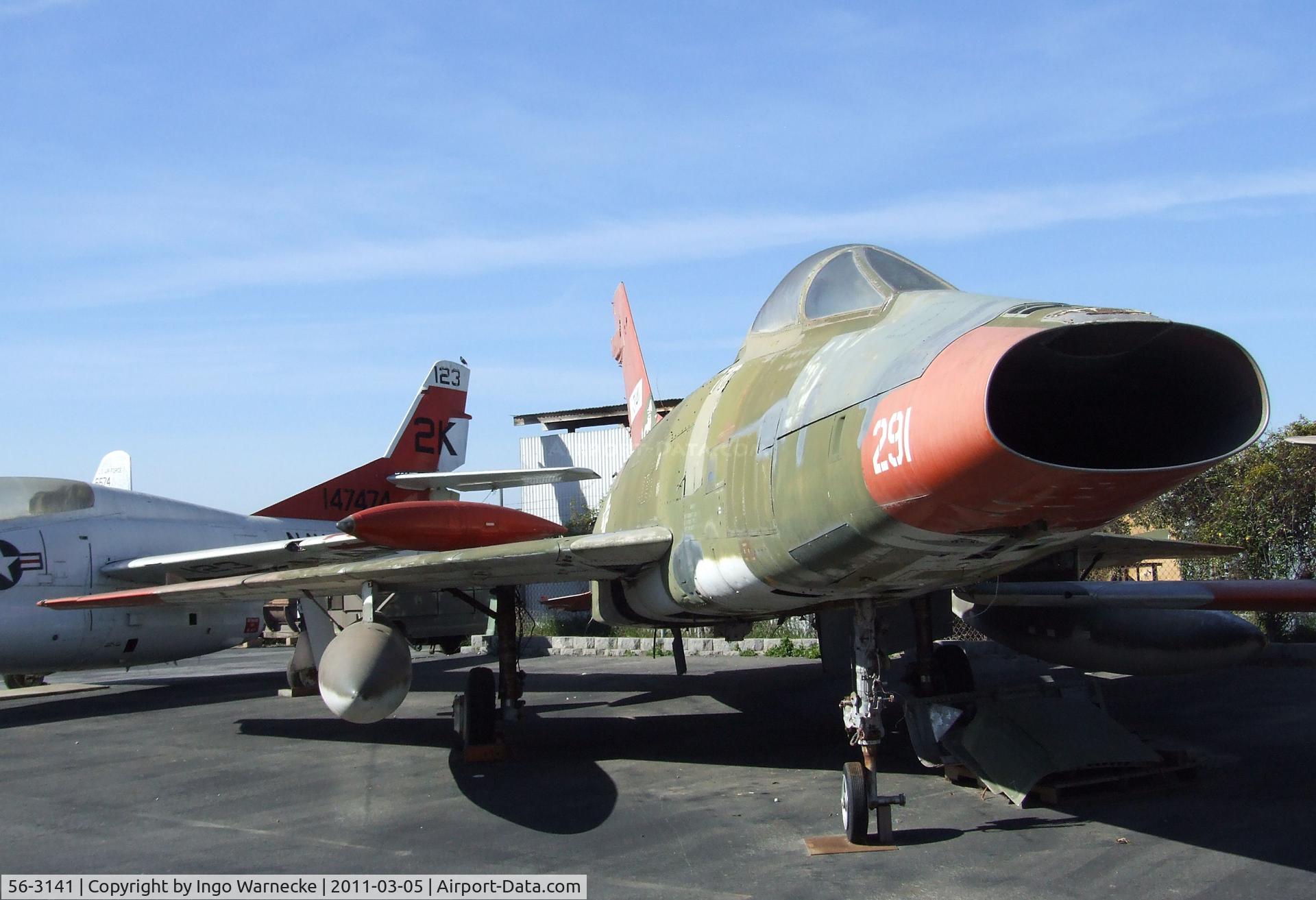 56-3141, 1956 North American F-100D Super Sabre C/N 235-239, North American F-100D Super Sabre at the Planes of Fame Air Museum, Chino CA