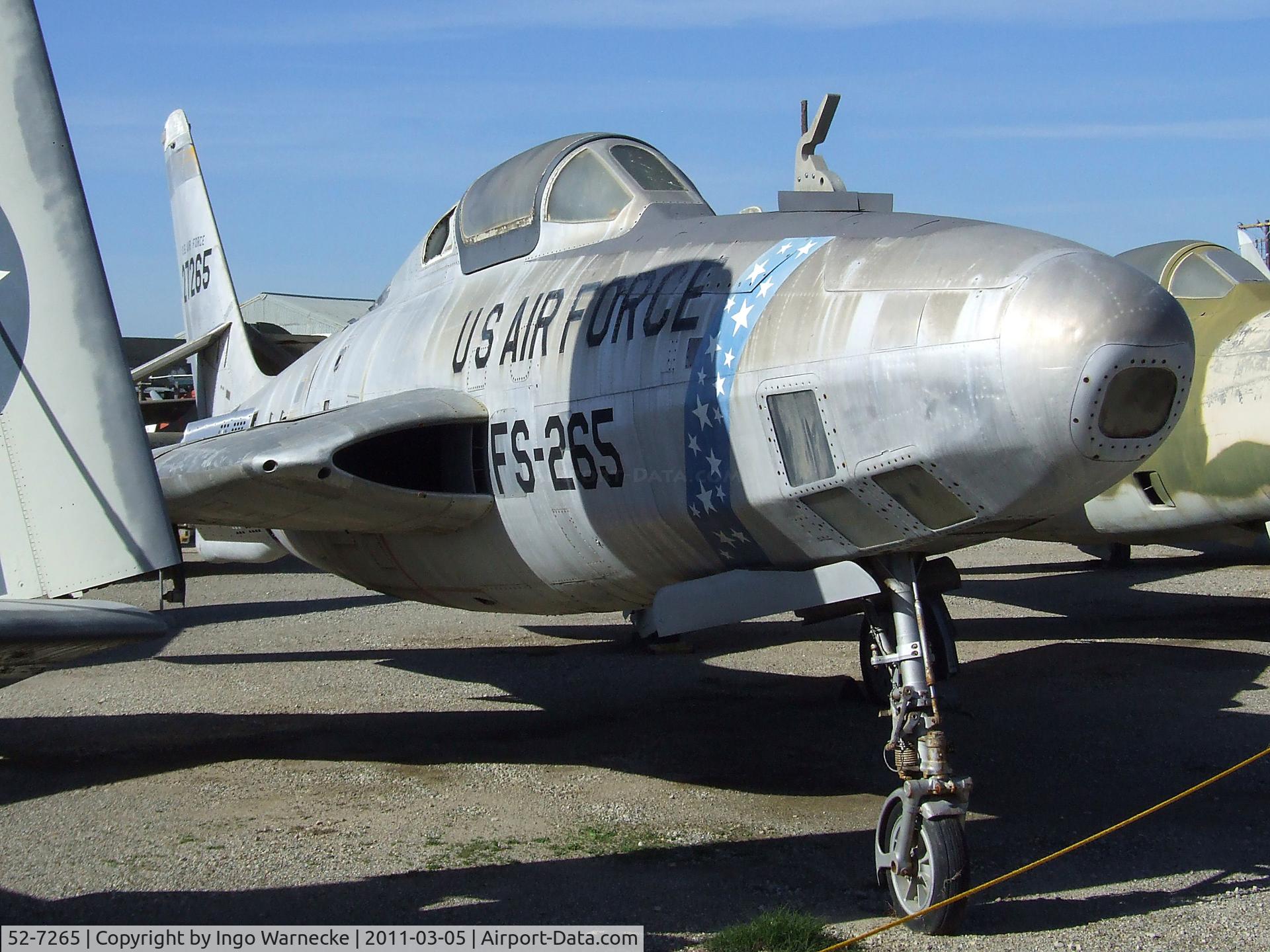 52-7265, 1953 Republic RF-84K-17-RE Thunderflash C/N 221, Republic RF-84K Thunderflash at the Planes of Fame Air Museum, Chino CA