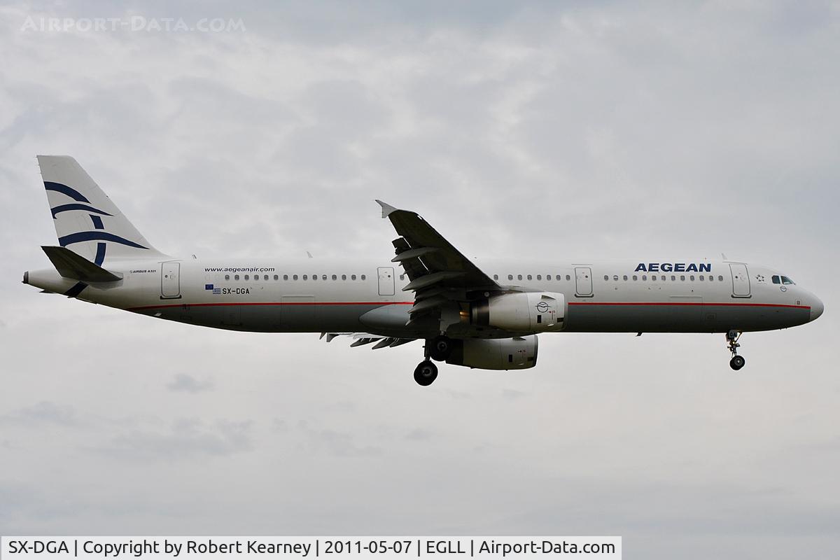 SX-DGA, 2009 Airbus A321-231 C/N 3878, On short finals for r/w 9L